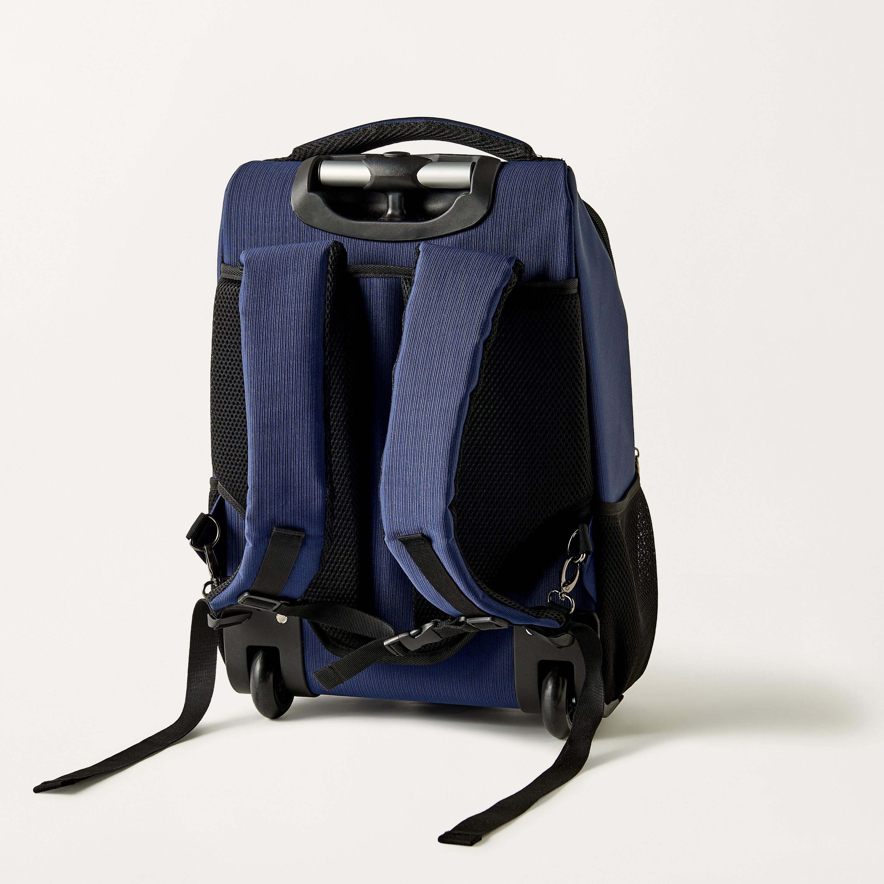 Textured 18-inch Trolley Backpack with Retractable Handle - 47x33x21 cm-school-bagsandbackpacks-trolleybags-image-5
