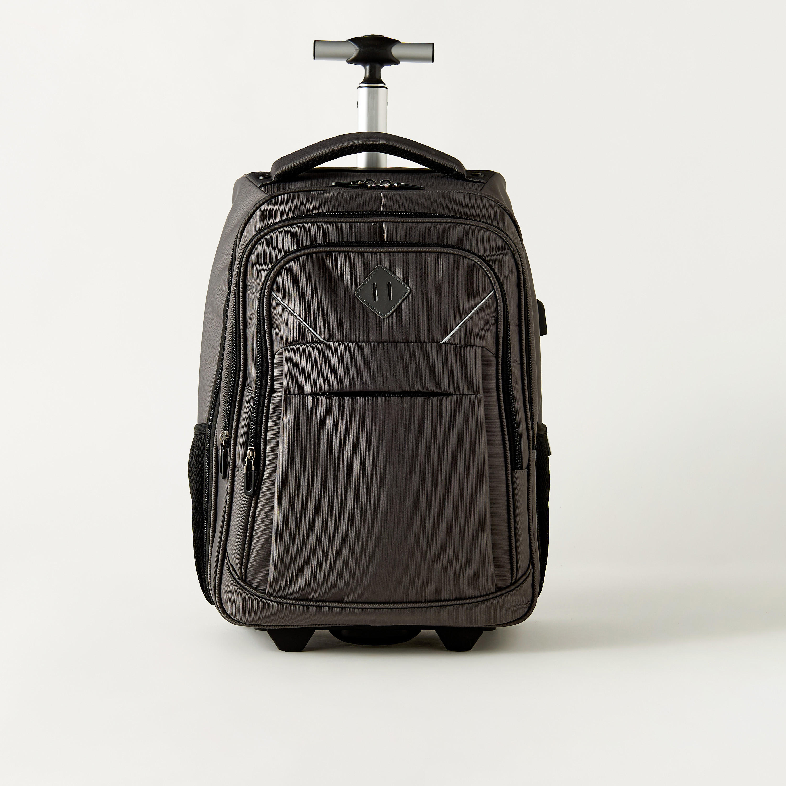 شنطة ظهر ترولي 18 بوصة بارزة الملمس بمقبض قابل للسحب - 47x33x21 سم-school-bagsandbackpacks-trolleybags-image-1
