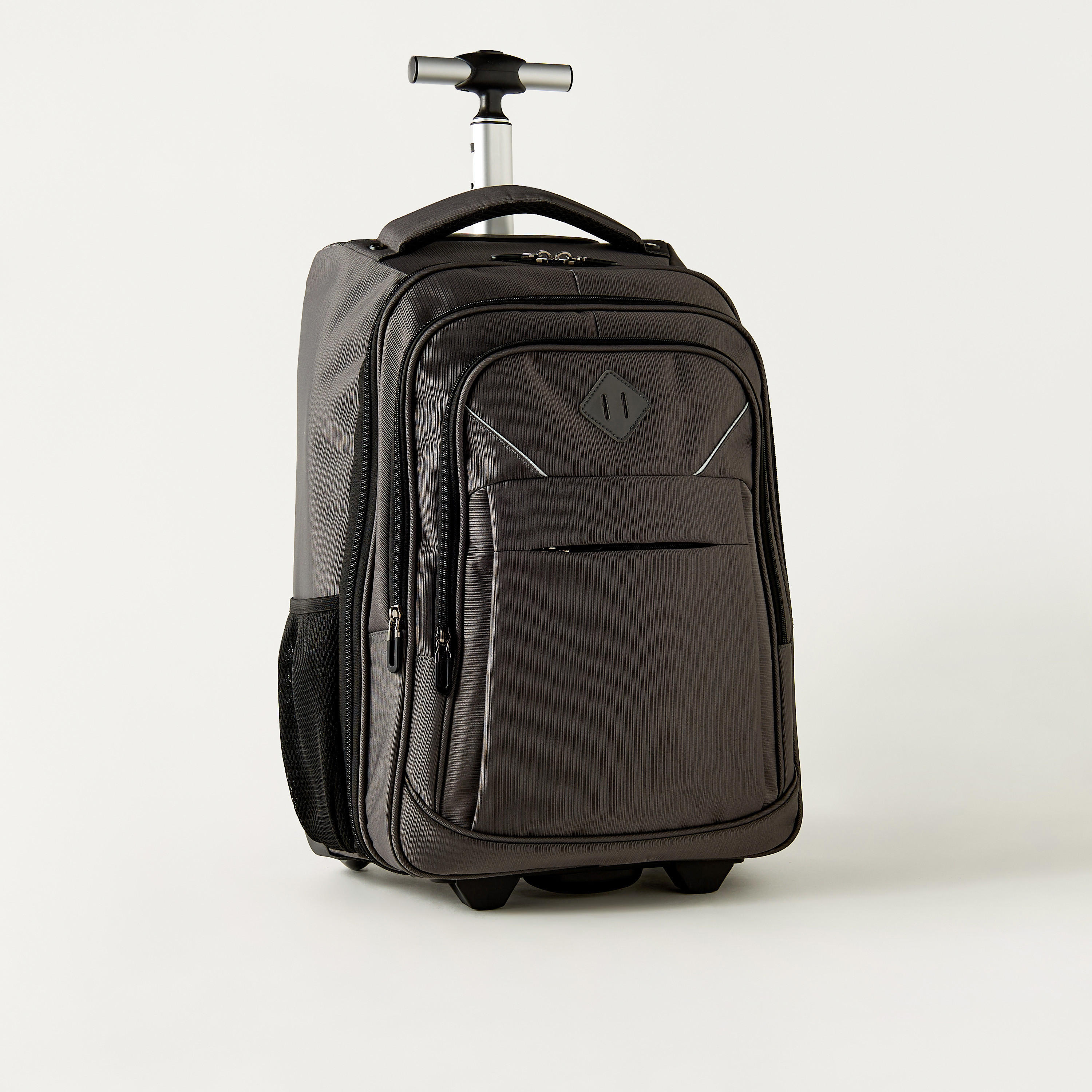 Textured 18-inch Trolley Backpack with Retractable Handle - 47x33x21 cm-school-bagsandbackpacks-trolleybags-image-3