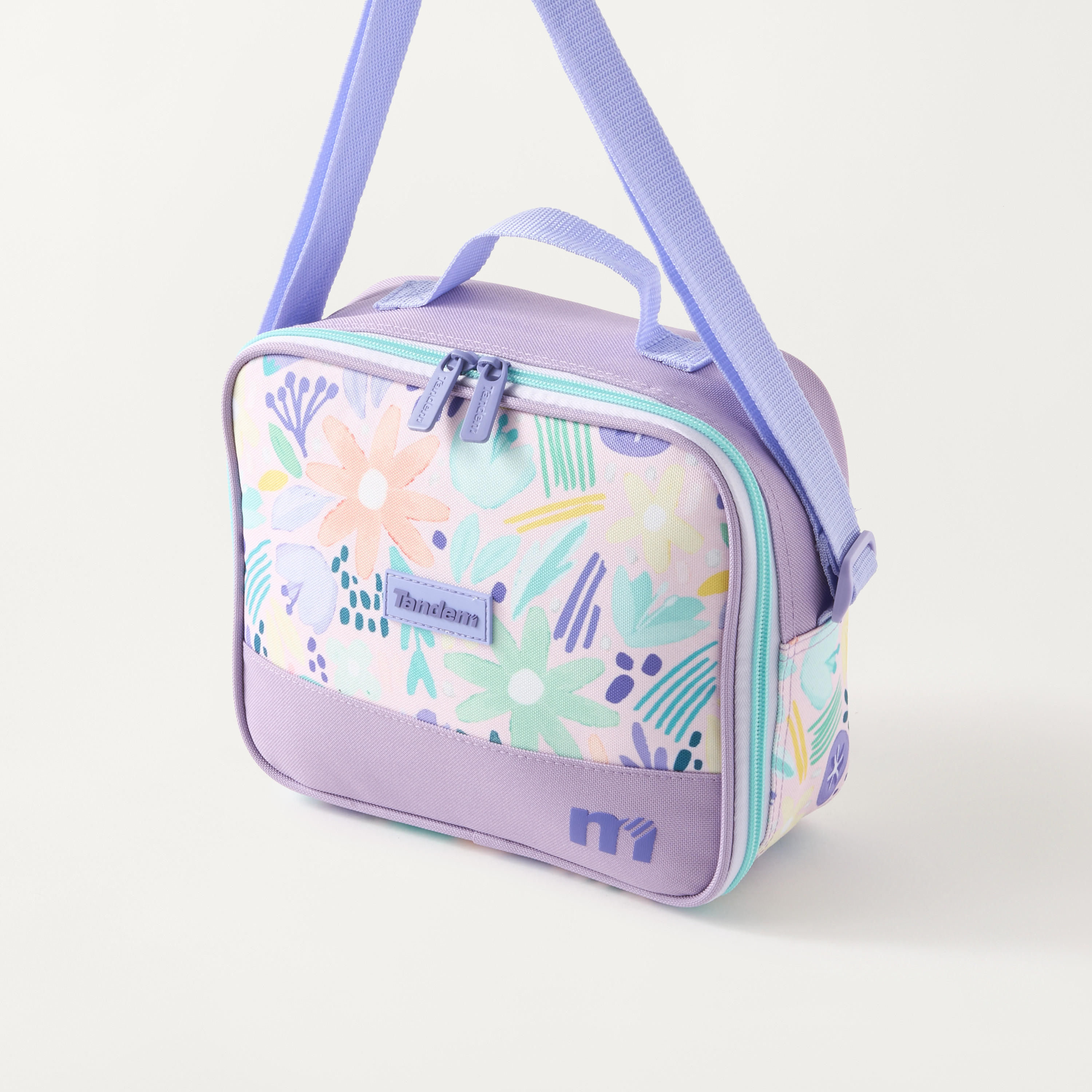 Tandem Aquarelle Floral Print Lunch Bag with Top Handle and Adjustable Strap-school-lunchessentials-lunchbags-image-2