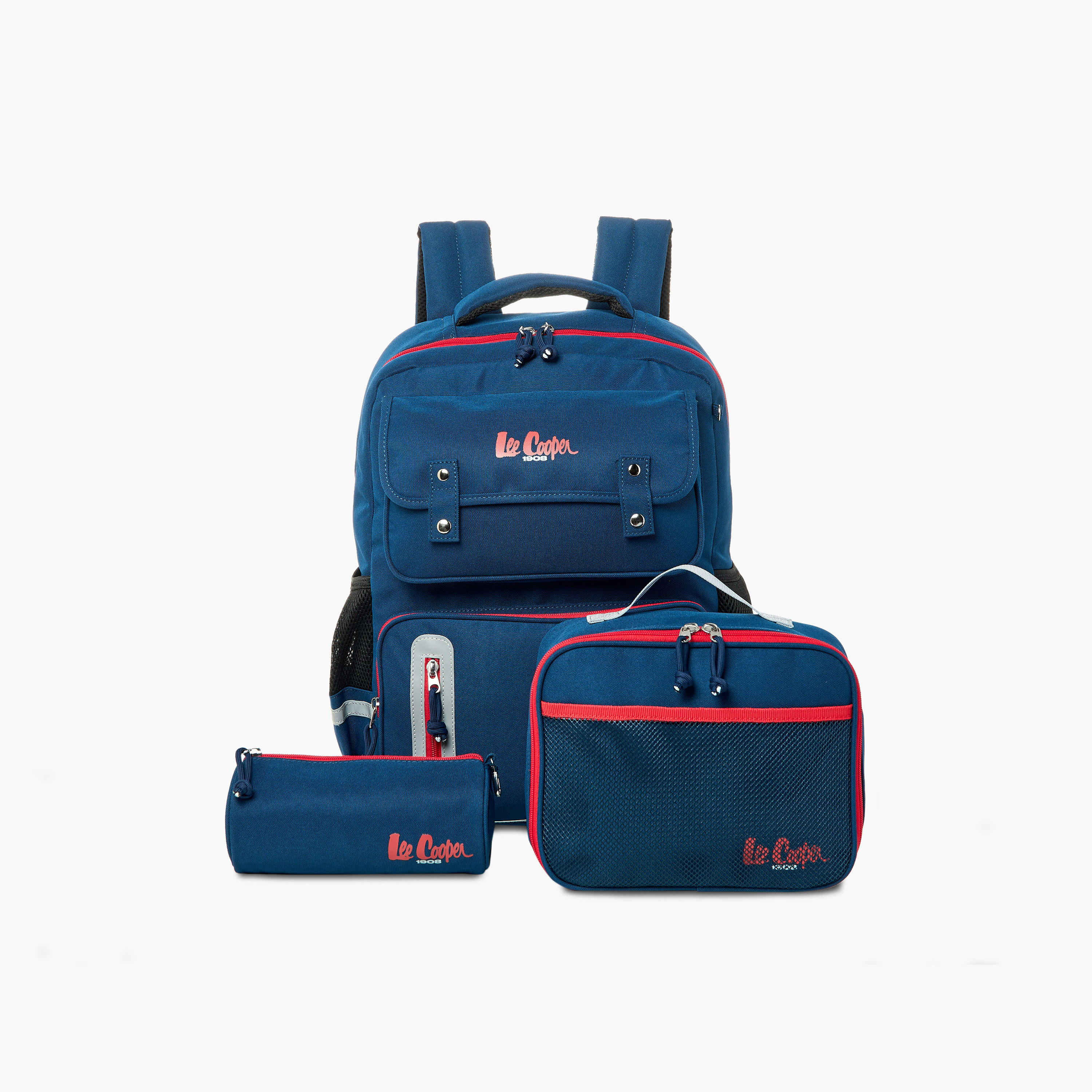 Lee Cooper Printed Backpack with Lunch Bag and Pencil Pouch-school-bagsandbackpacks-sets-image-1