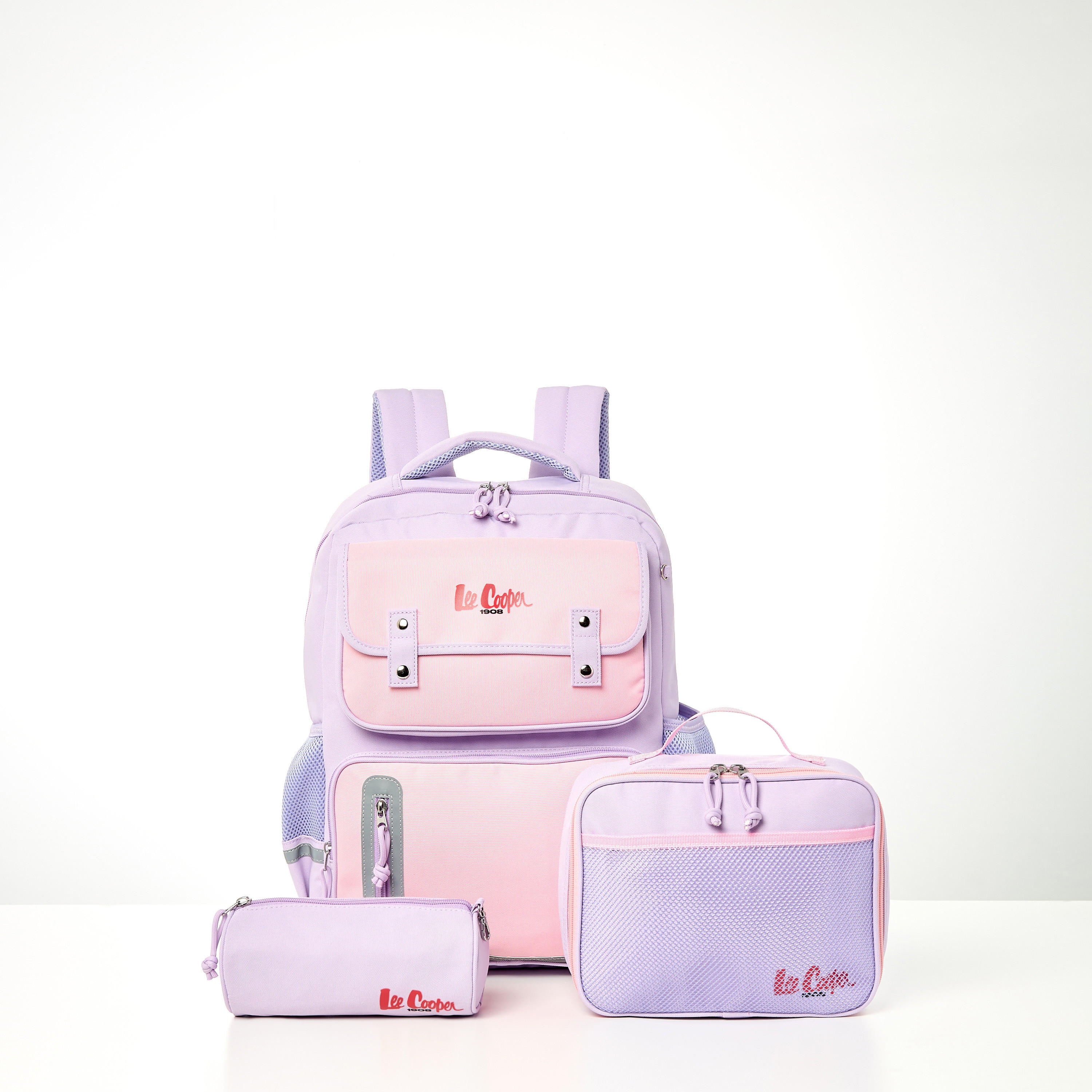 Lee Cooper Printed Backpack with Lunch Bag and Pencil Pouch-school-bagsandbackpacks-sets-image-1