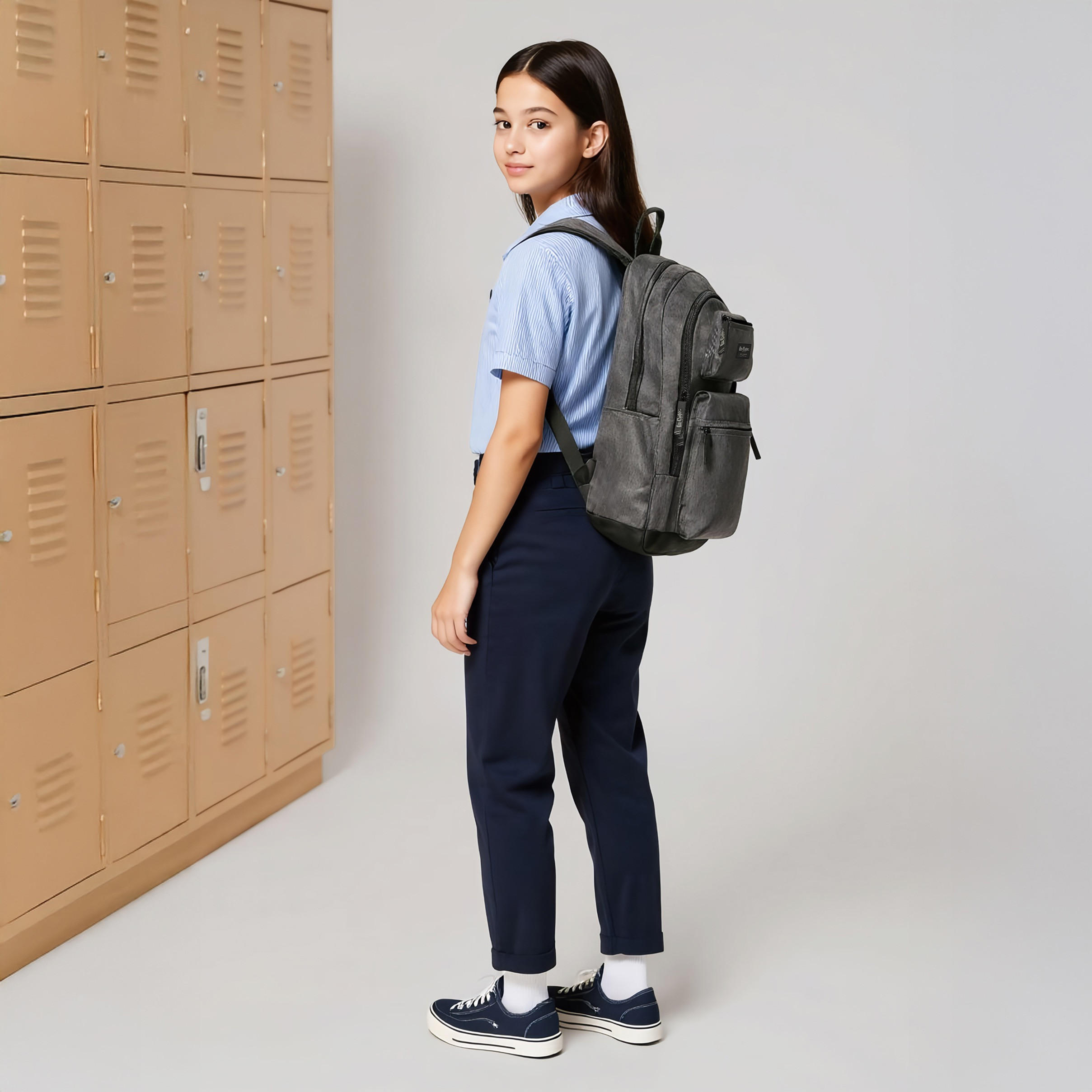 شنطة ظهر سادة بأحزمة قابلة للتعديل وسحّاب إغلاق من لي كوبر - 32×15×47 سم-cpkids-backtoschool-schoolbagsandbackpacks-backpacks-image-5