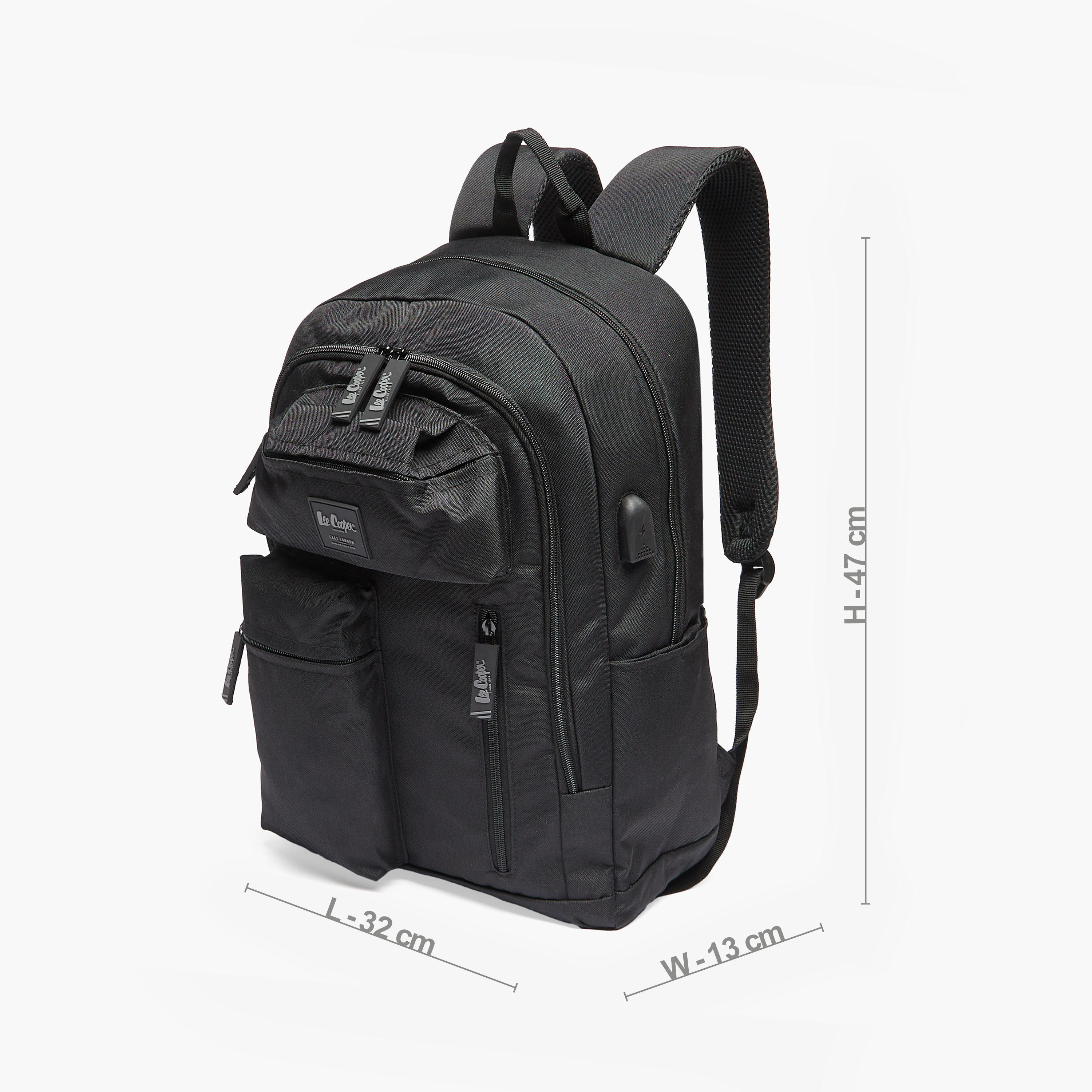 Lee Cooper Solid Backpack with Adjustable Straps and Zip Closure - 32x15x47 cm-cpkids-backtoschool-schoolbagsandbackpacks-backpacks-image-4