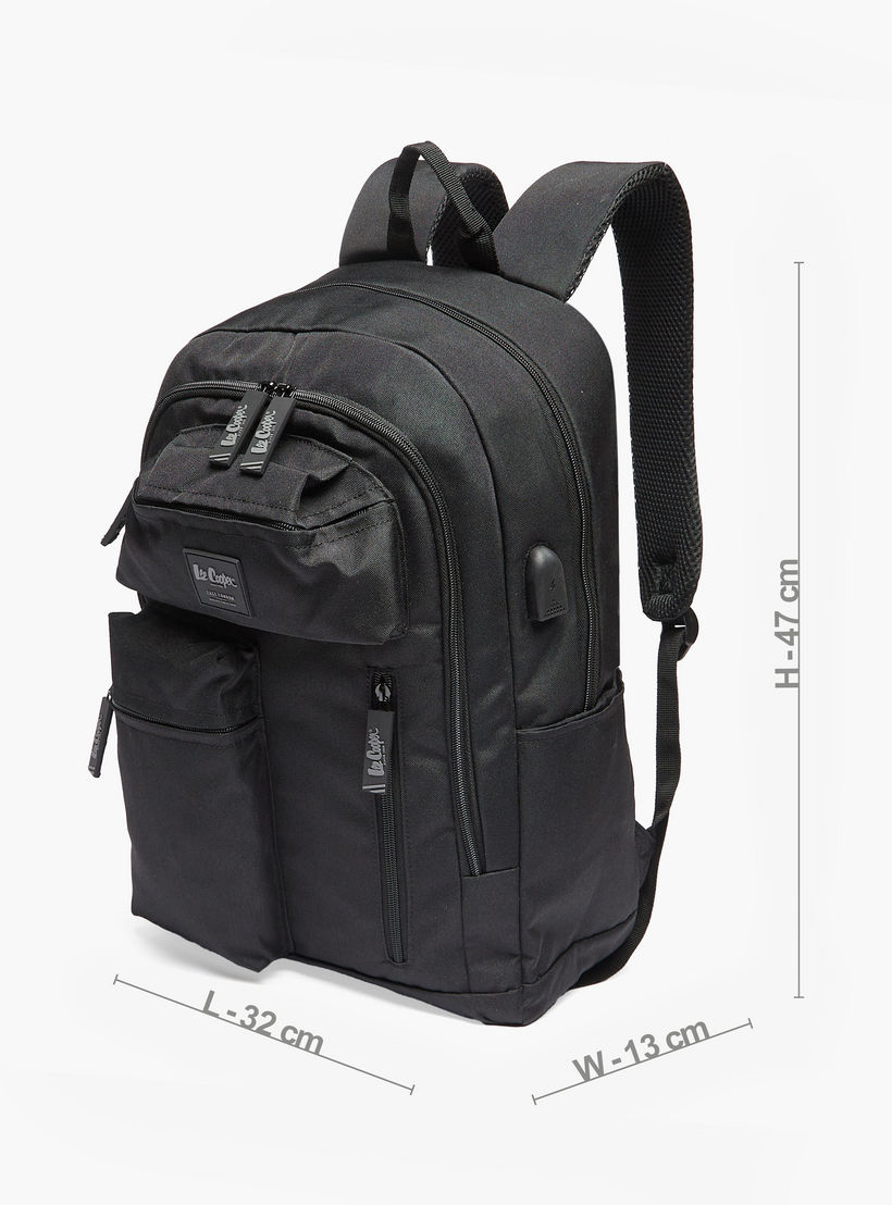Lee Cooper Solid Backpack with Adjustable Straps and Zip Closure - 32x15x47 cm-cpkids-backtoschool-schoolbagsandbackpacks-backpacks-image-4