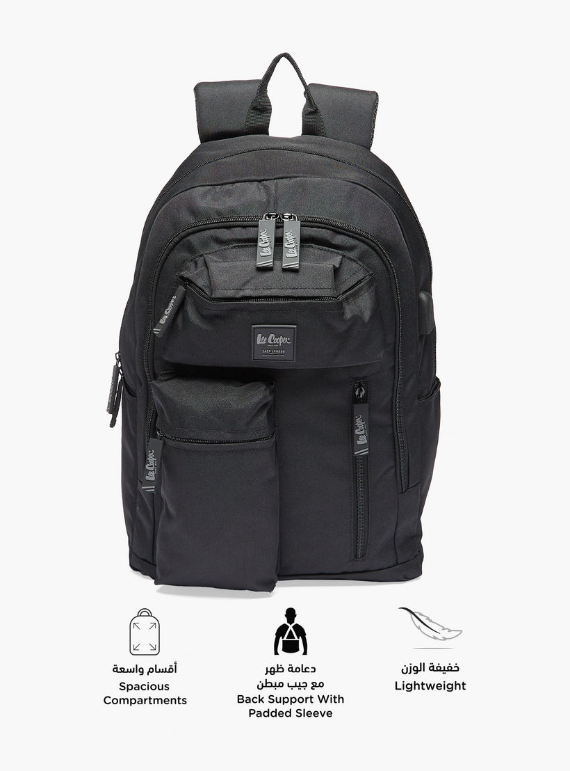Lee Cooper Solid Backpack with Adjustable Straps and Zip Closure - 32x15x47 cm-cpkids-backtoschool-schoolbagsandbackpacks-backpacks-image-6