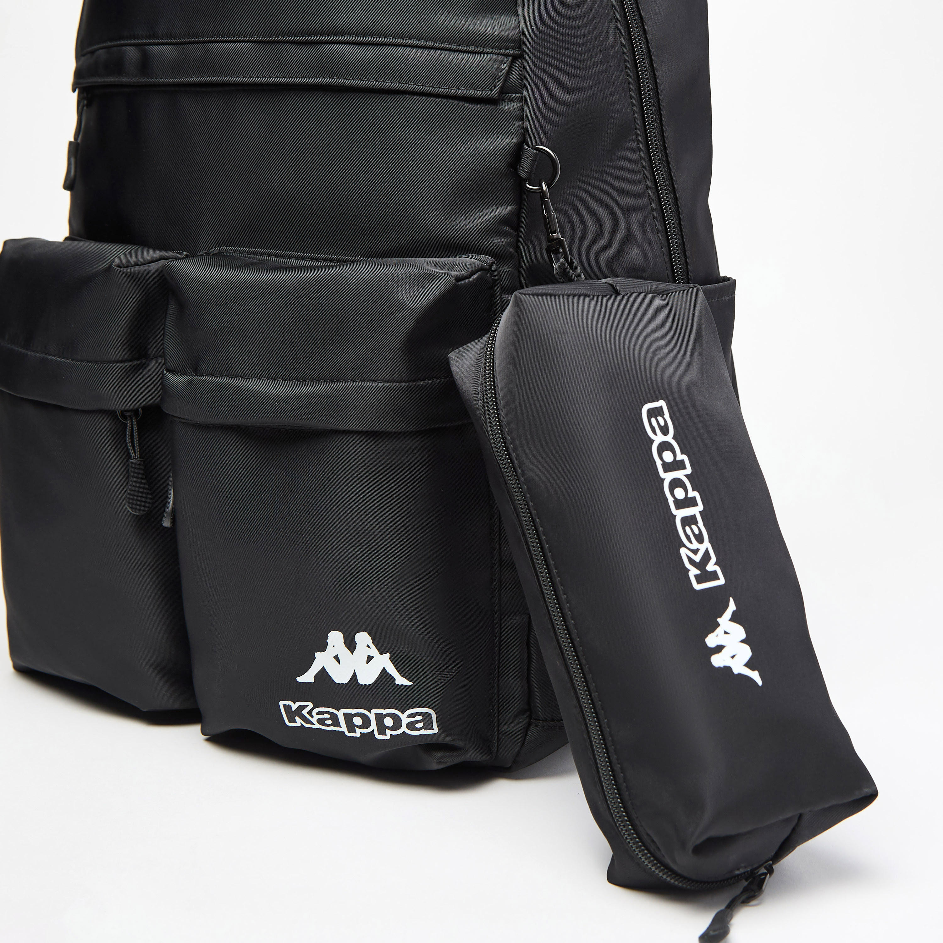 Kappa Logo Print Backpack with Adjustable Straps and Pencil Pouch - 45x15x32 cm-cpkids-backtoschool-schoolbagsandbackpacks-backpacks-image-4