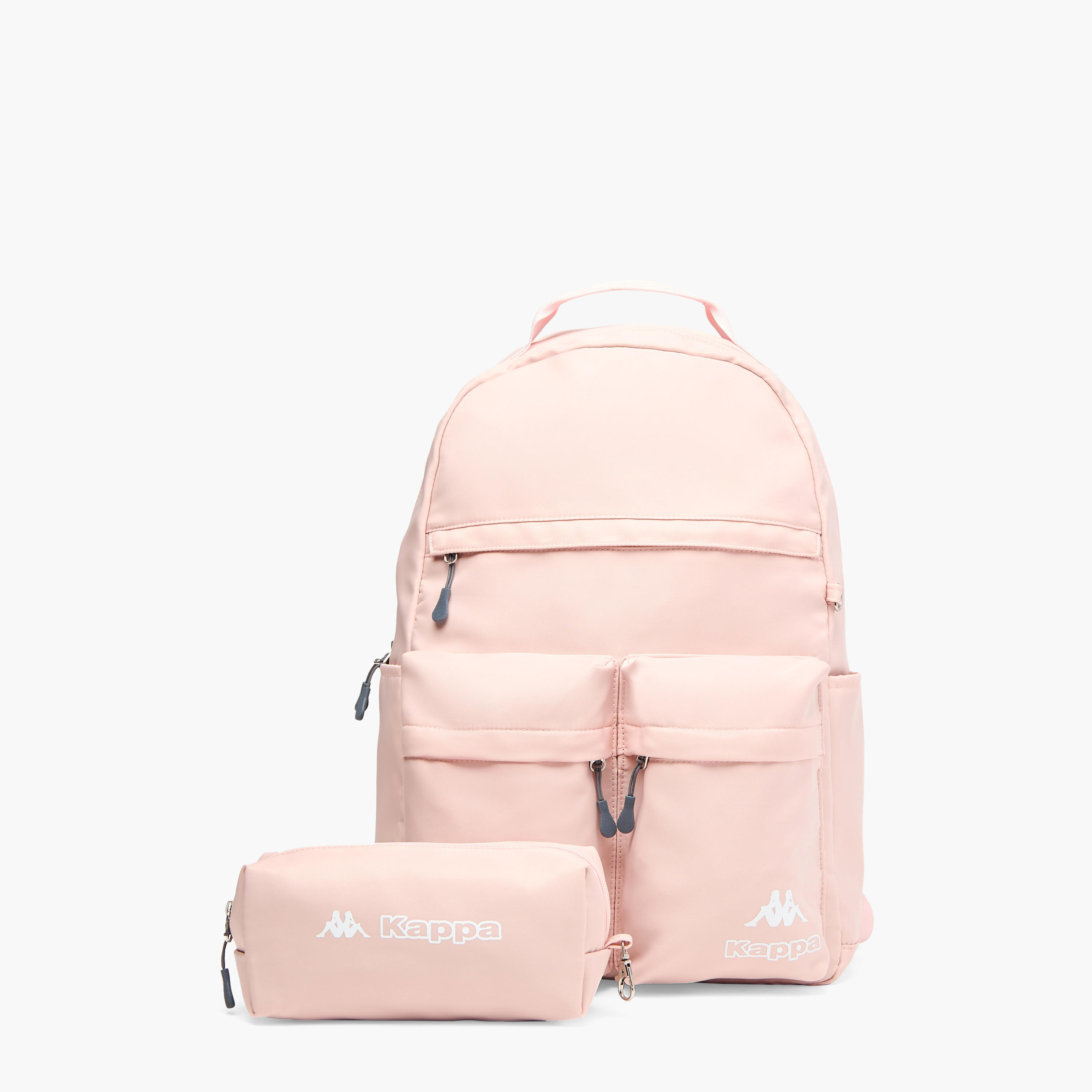 Kappa Logo Print Backpack with Adjustable Straps and Pencil Pouch - 45x15x32 cm-cpkids-backtoschool-schoolbagsandbackpacks-backpacks-image-1
