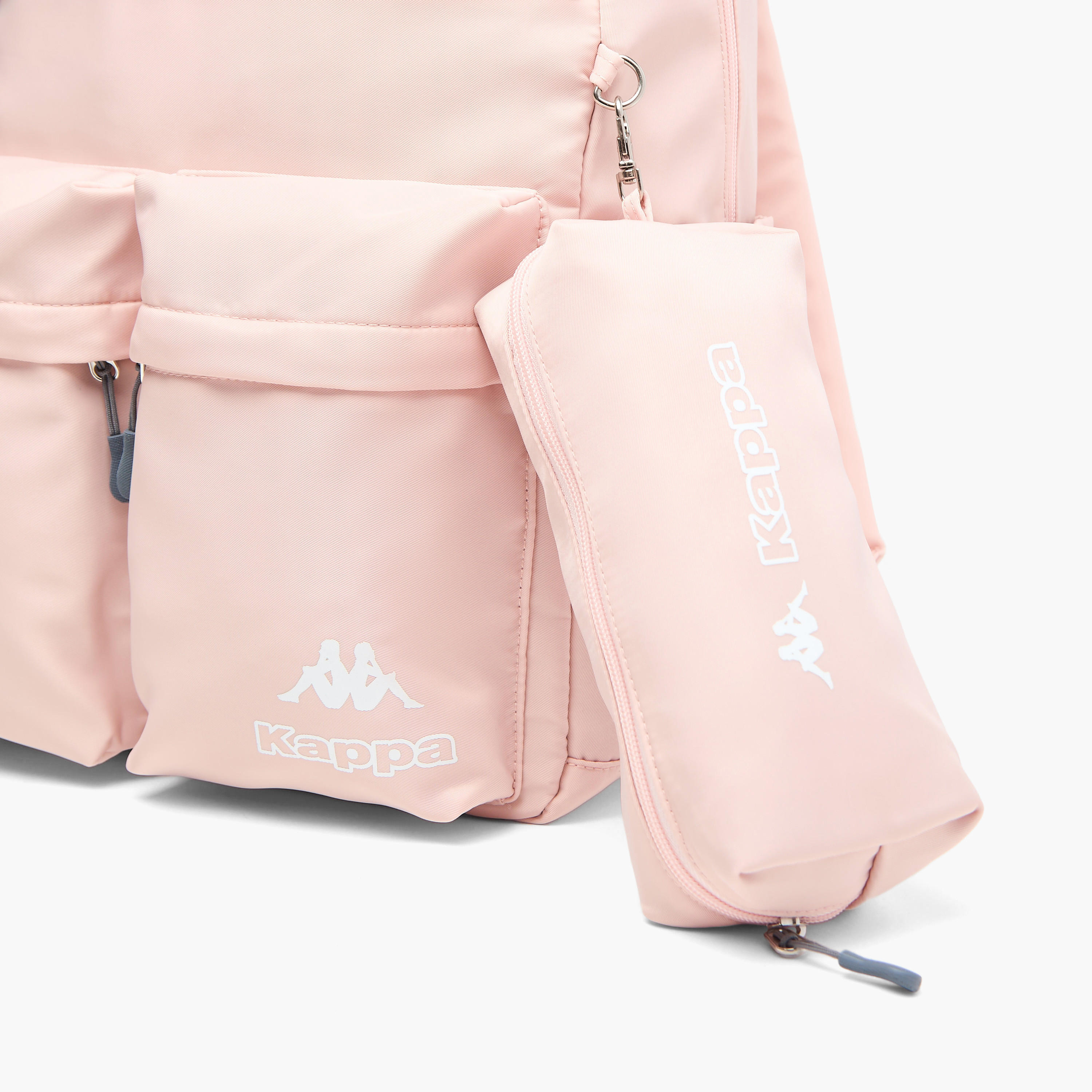 Kappa Logo Print Backpack with Adjustable Straps and Pencil Pouch - 45x15x32 cm-cpkids-backtoschool-schoolbagsandbackpacks-backpacks-image-4