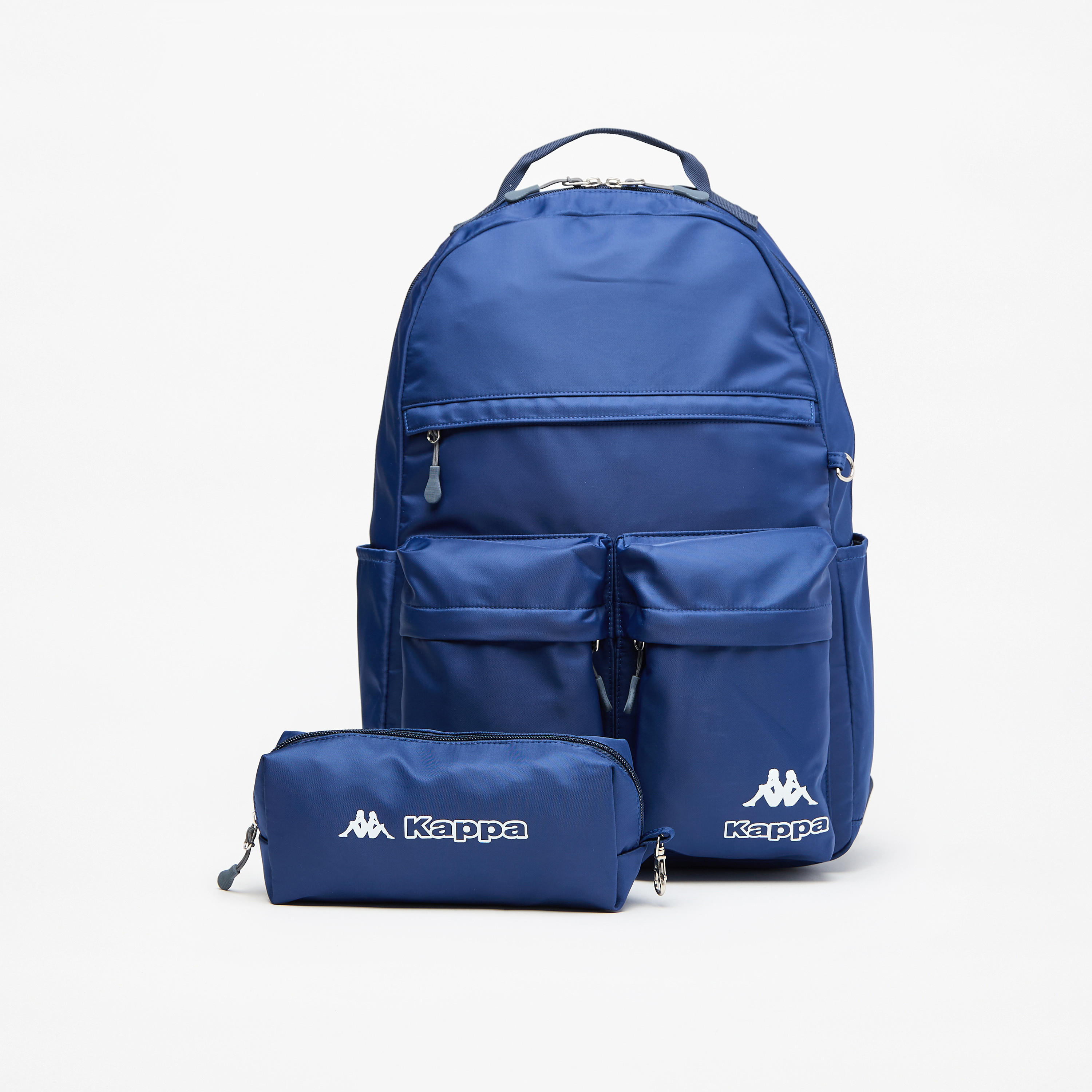 Kappa Logo Print Backpack with Adjustable Straps and Pencil Pouch - 45x15x32 cm-cpkids-backtoschool-schoolbagsandbackpacks-backpacks-image-1