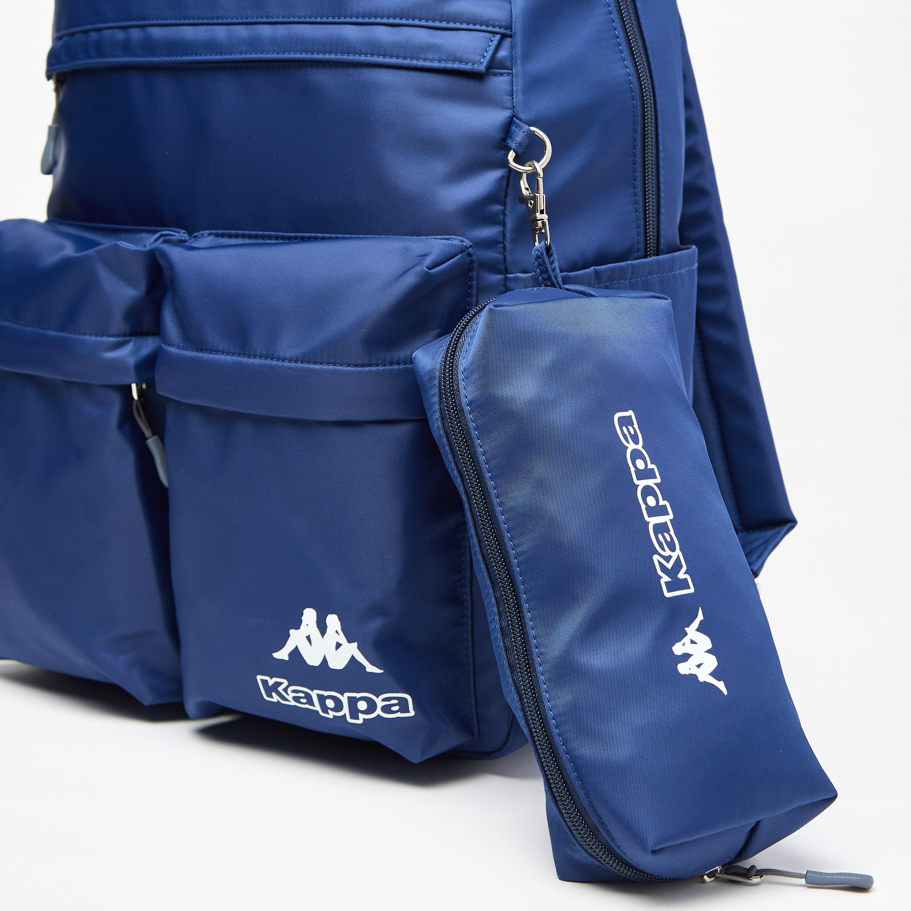 Kappa Logo Print Backpack with Adjustable Straps and Pencil Pouch - 45x15x32 cm-cpkids-backtoschool-schoolbagsandbackpacks-backpacks-image-4