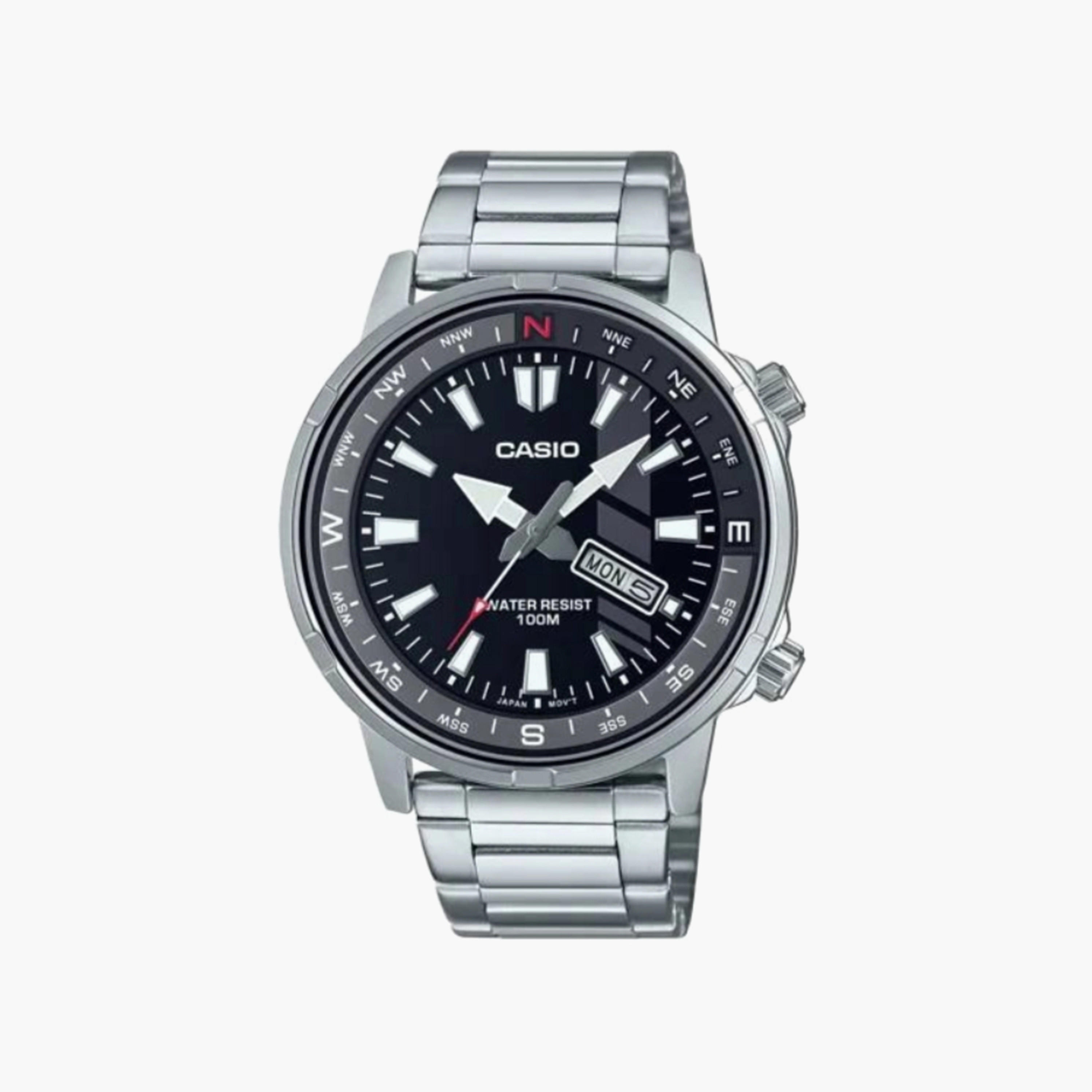 Casio Men's Silver Analog Stainless Steel Strap Watch | MTD-130D-1AVDF-men-watchesandjewellery-watches-image-1
