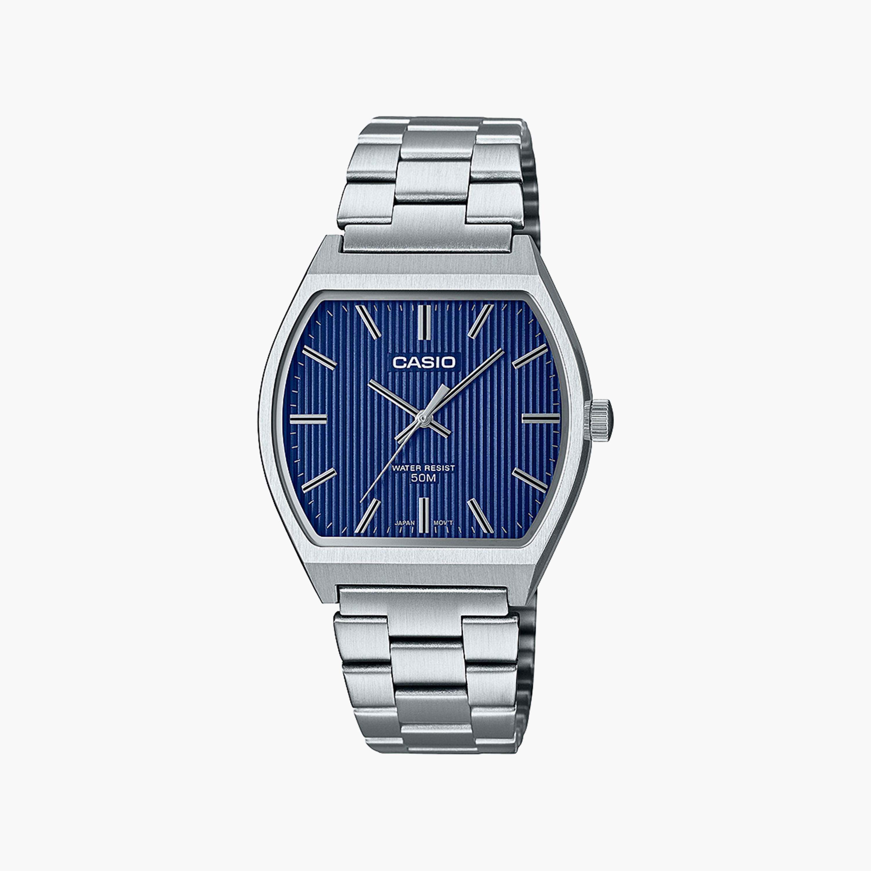 Casio Silver Analog Stainless Steel Strap Watch | MTP-B140D-2AVDF-men-watchesandjewellery-watches-image-1