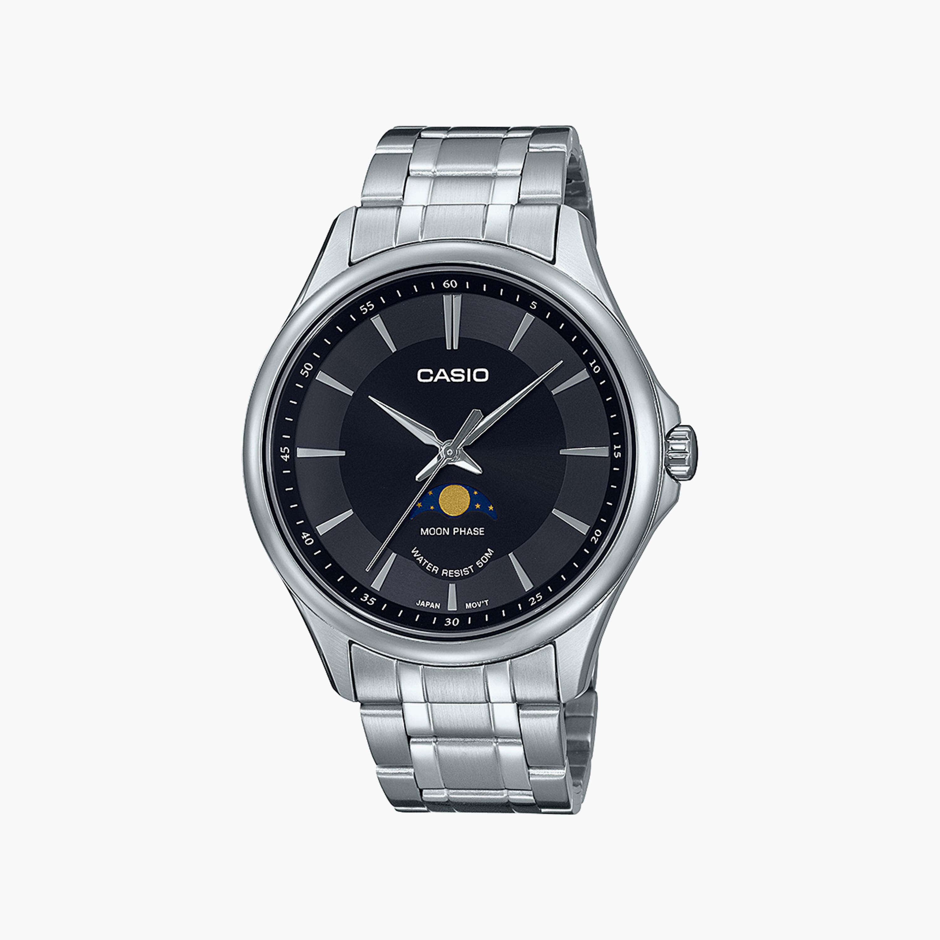 ساعة كاسيو للرجال بلون فضي مع انالوج بسوار ستانلس ستيل | MTP-M100D-1AVDF-men-watchesandjewellery-watches-image-1