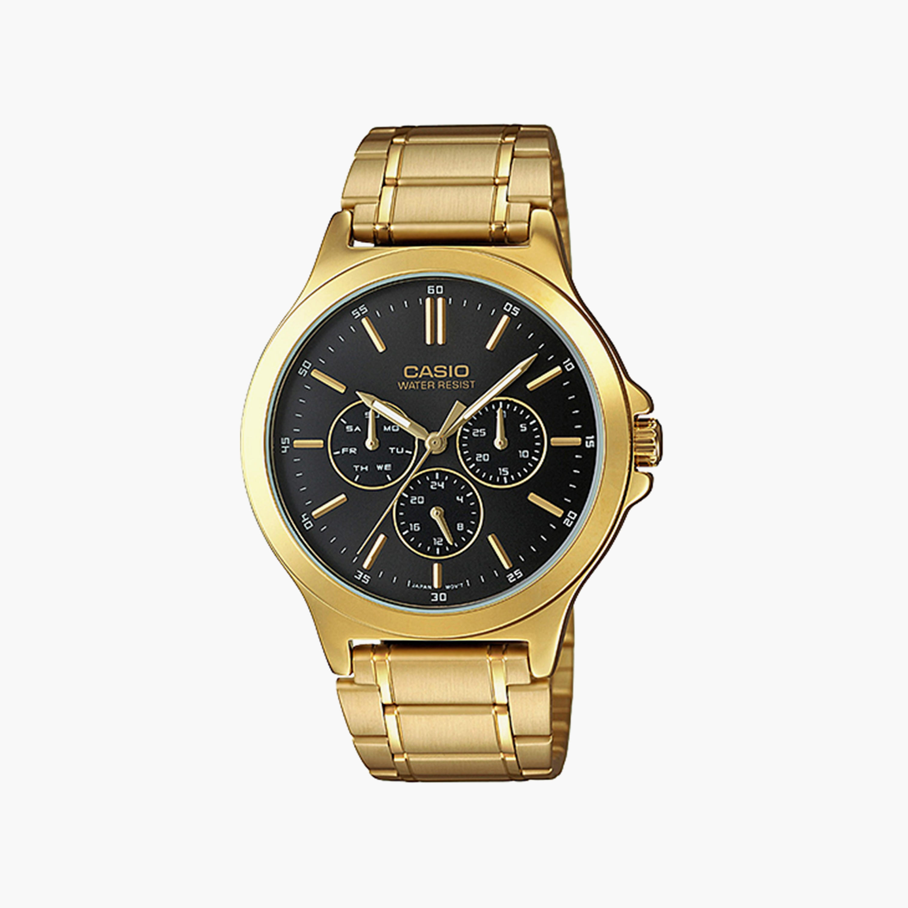 Casio Men's Gold Analog Stainless Steel Strap Watch | MTP-V300G-1AUDF-men-watchesandjewellery-watches-image-1