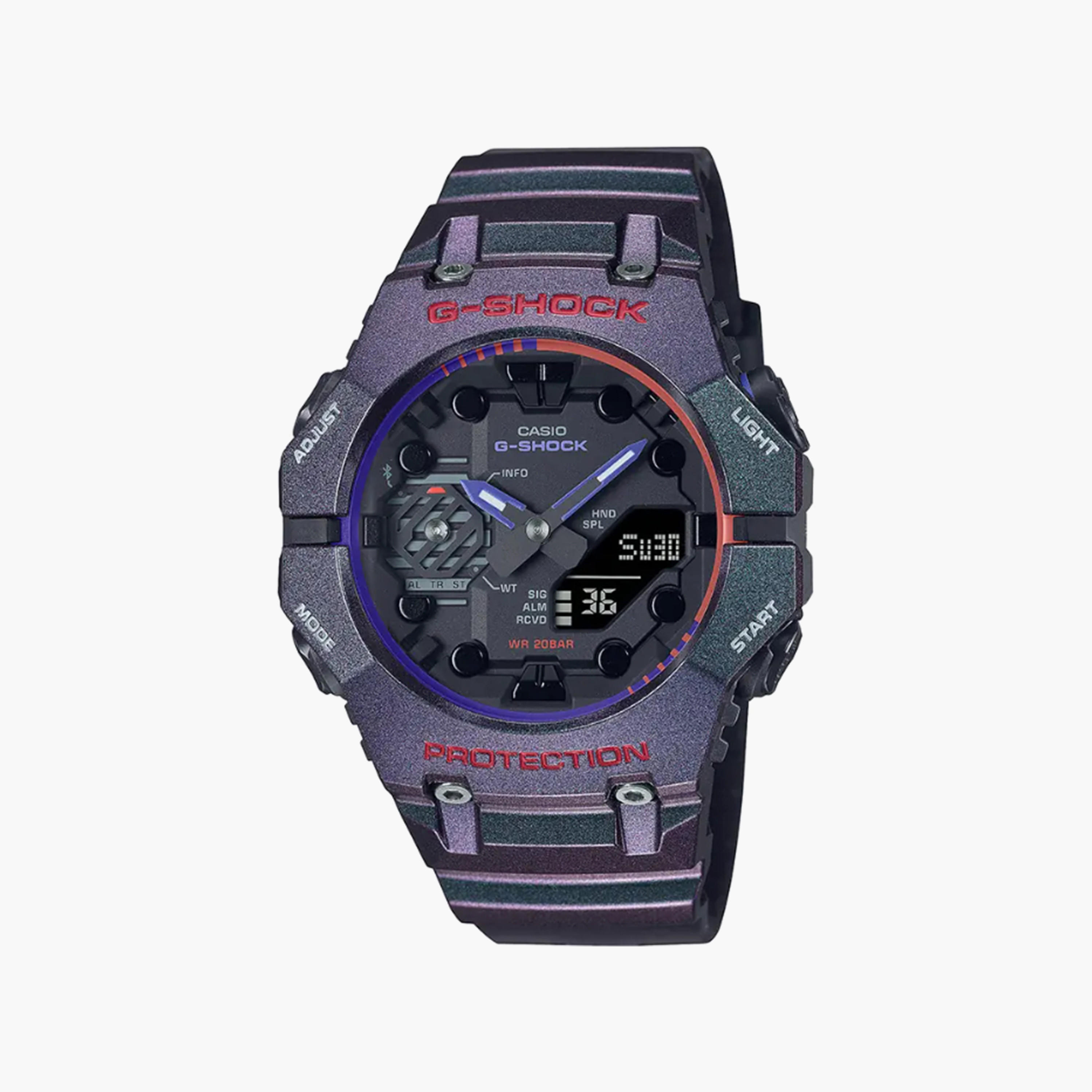 G-SHOCK Men's Purple Analog-Digital Silicone Strap Watch | GA-B001AH-6ADR-men-watchesandjewellery-watches-image-1