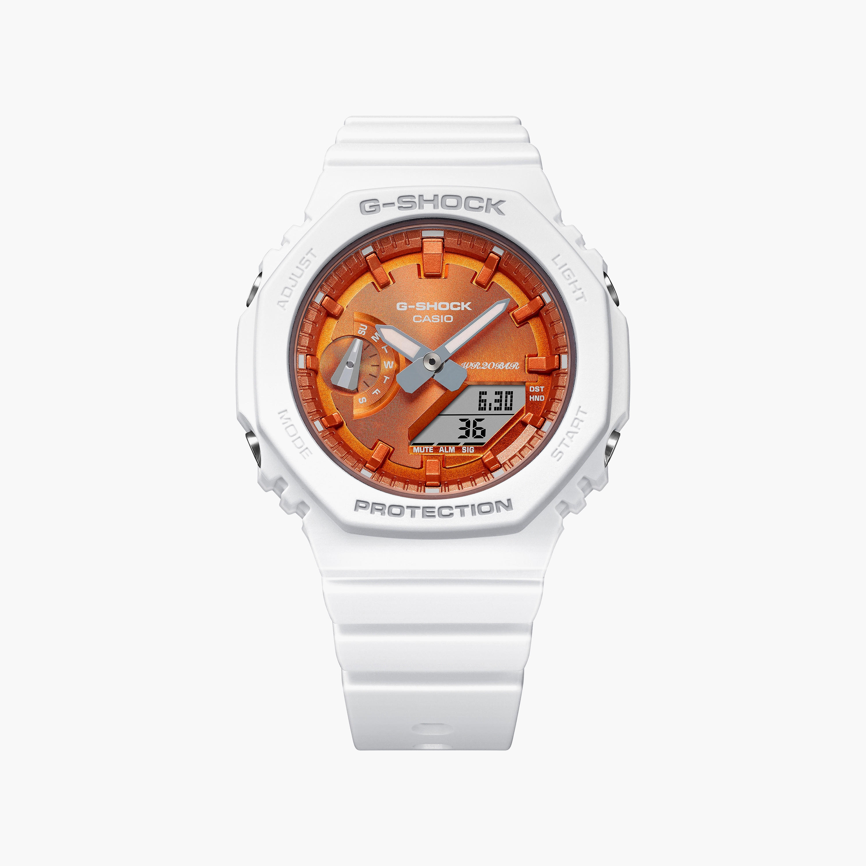 G-SHOCK Men's White Analog-Digital Silicone Strap Watch | GMA-S2100WS-7ADR-men-watchesandjewellery-watches-image-1
