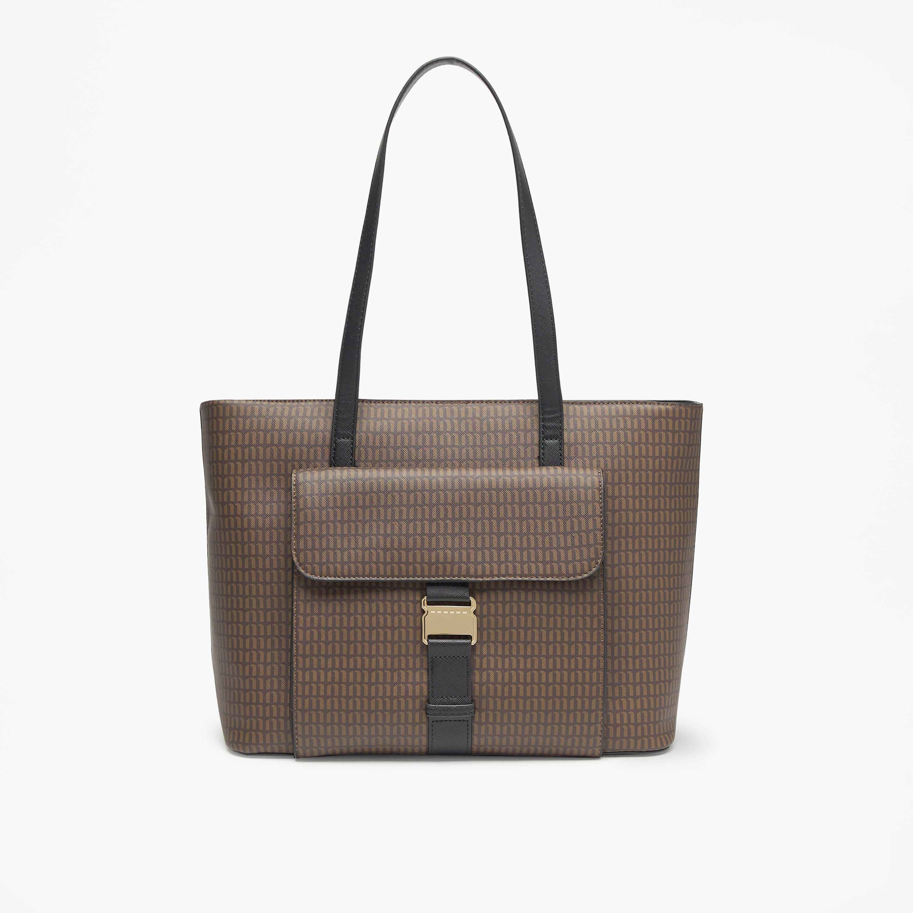 Missy All-Over Monogram Print Tote Bag with Double Handle and Zip Closure-women-bagsandwallets-handbags-image-1