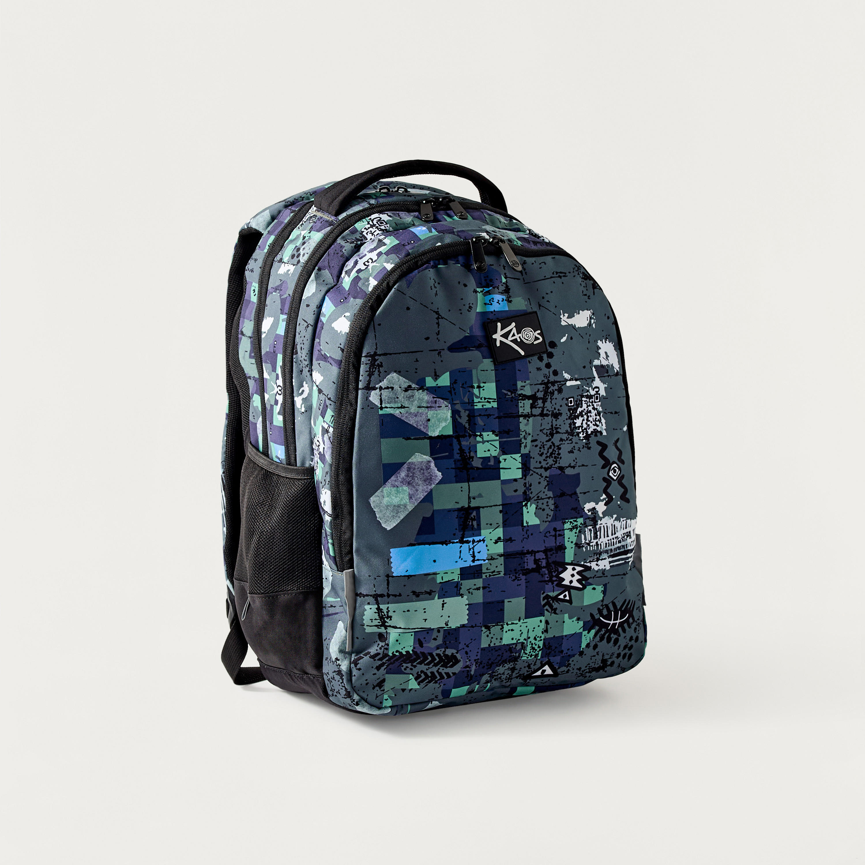 شنطة ظهر 18 بوصة بحمالات كتف قابلة للتعديل وطبعات تجريدية  من كاوس-school-bagsandbackpacks-backpacks-image-2