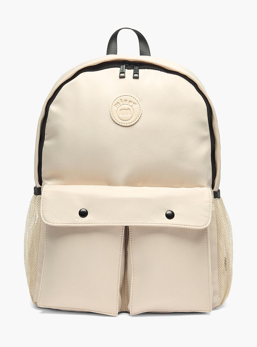 Missy Solid Backpack with Adjustable Straps and Zip Closure - 12x30x41 cm-men-bags-image-1