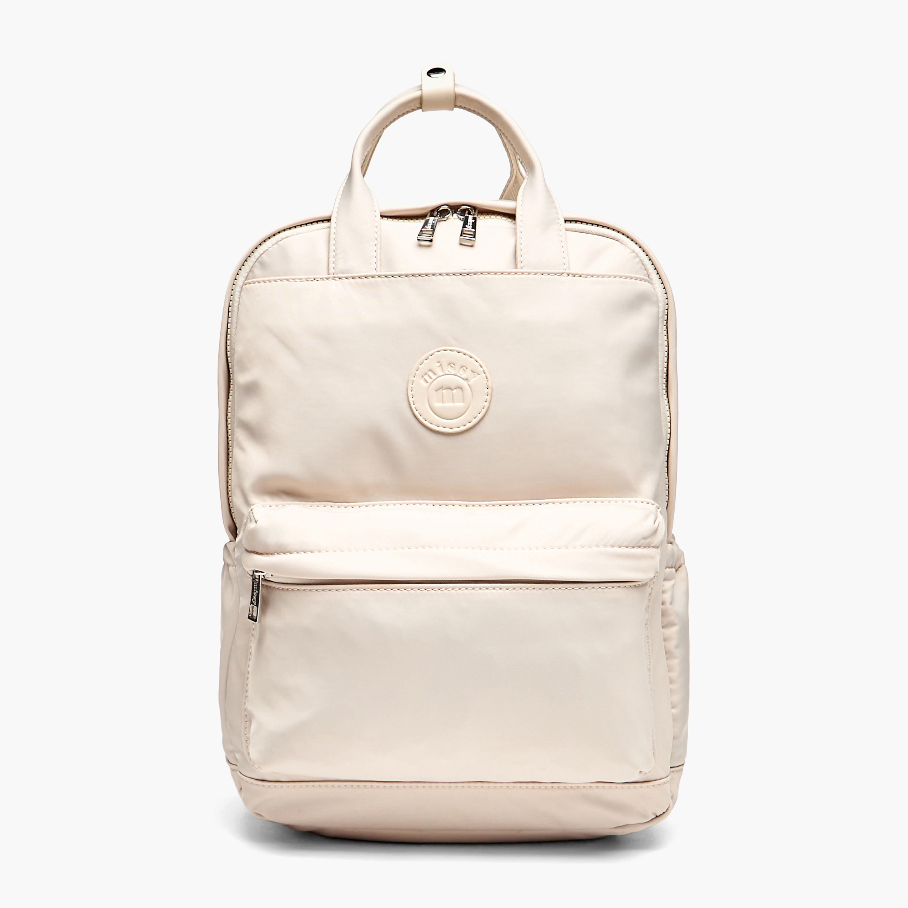 شنطة ظهر بحمالات قابلة للتعديل وسحّاب إغلاق وزخارف شعار من ميسي - 12x41x30 سم-women-bagsandwallets-backpacks-image-5