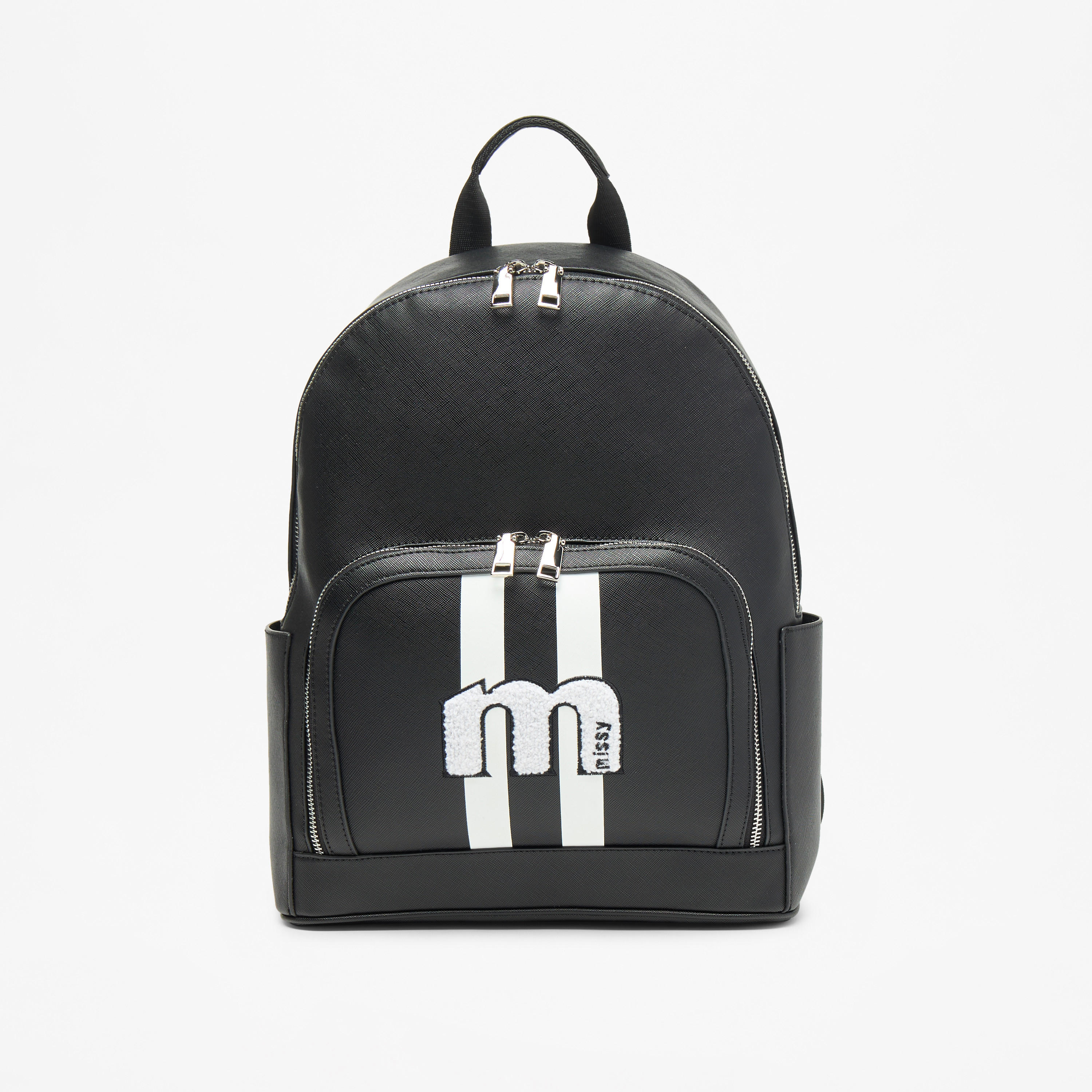 Missy Applique Detail Backpack with Zip Closure and Adjustable Straps - 29x37x14 cm-men-bags-image-1