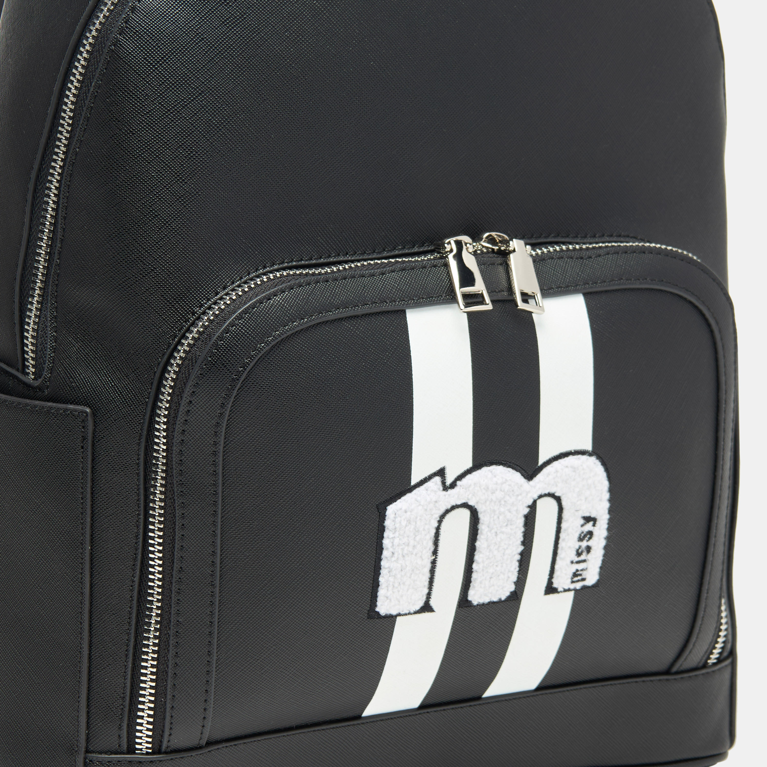 Missy Applique Detail Backpack with Zip Closure and Adjustable Straps - 29x37x14 cm-men-bags-image-3