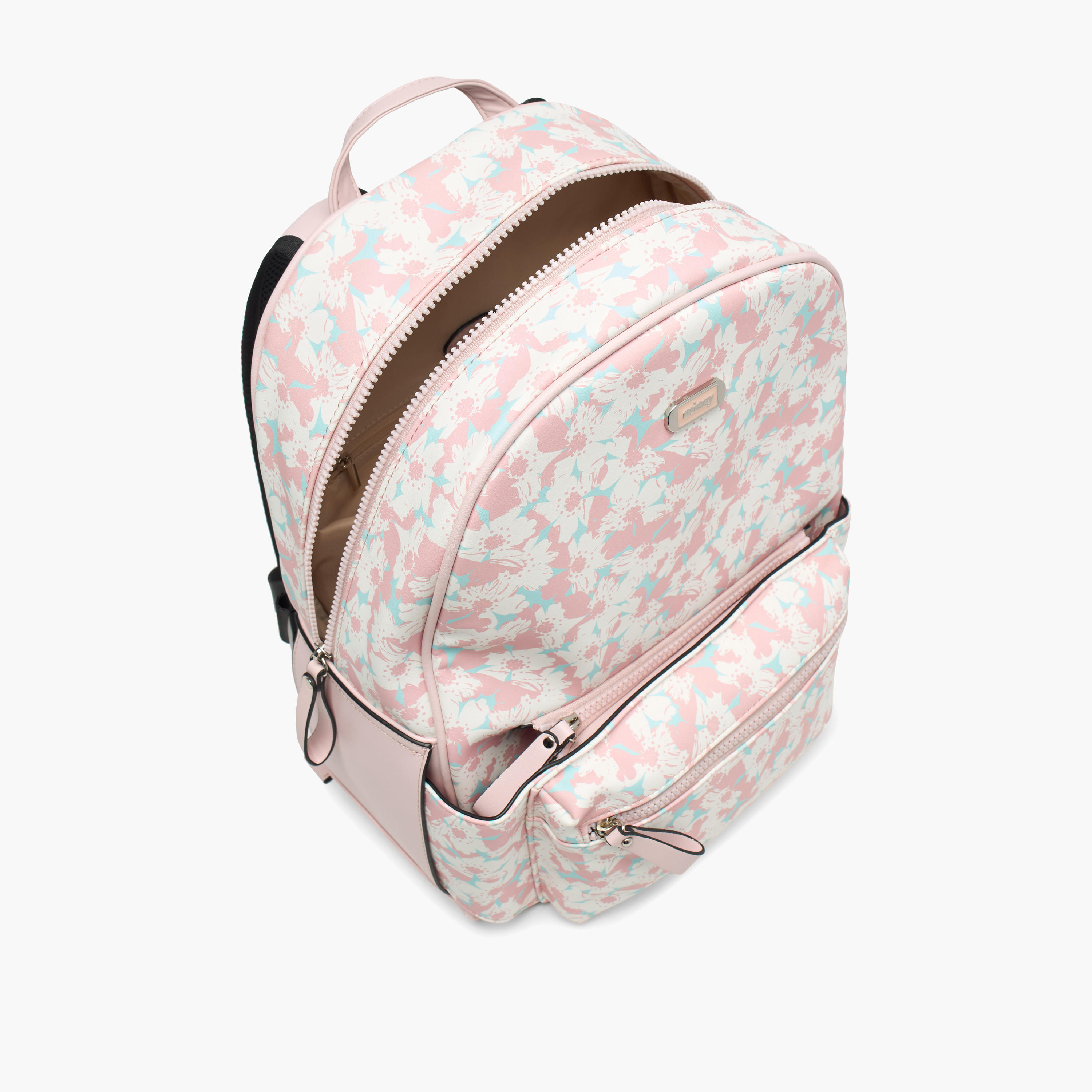 Missy Floral Print Backpack with Detachable Front Pocket - 31x40x13 cm-women-bagsandwallets-backpacks-image-5
