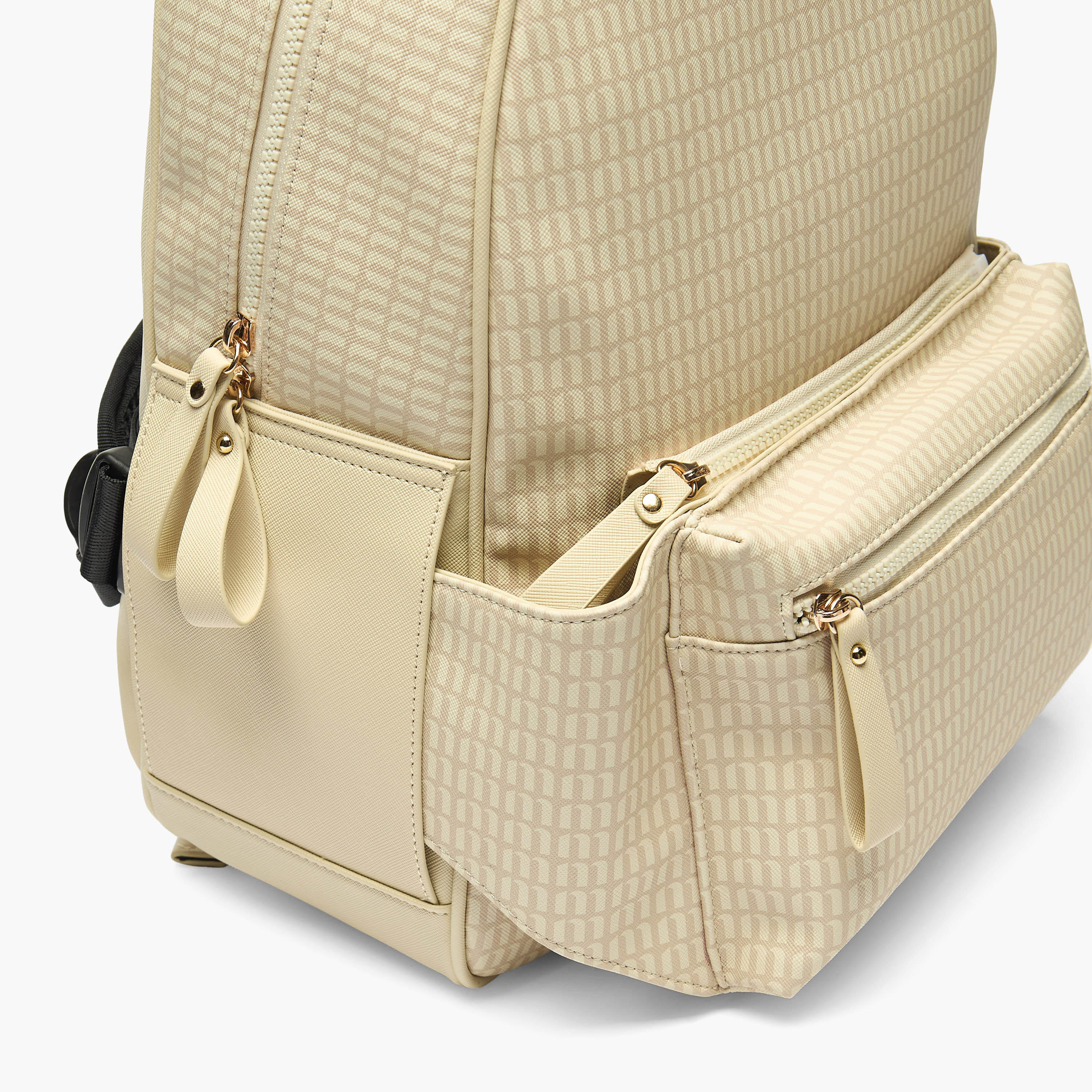 Missy Monogram Print Backpack with Adjustable Straps and Zip Closure - 31x13x40 cm-women-bagsandwallets-backpacks-image-4