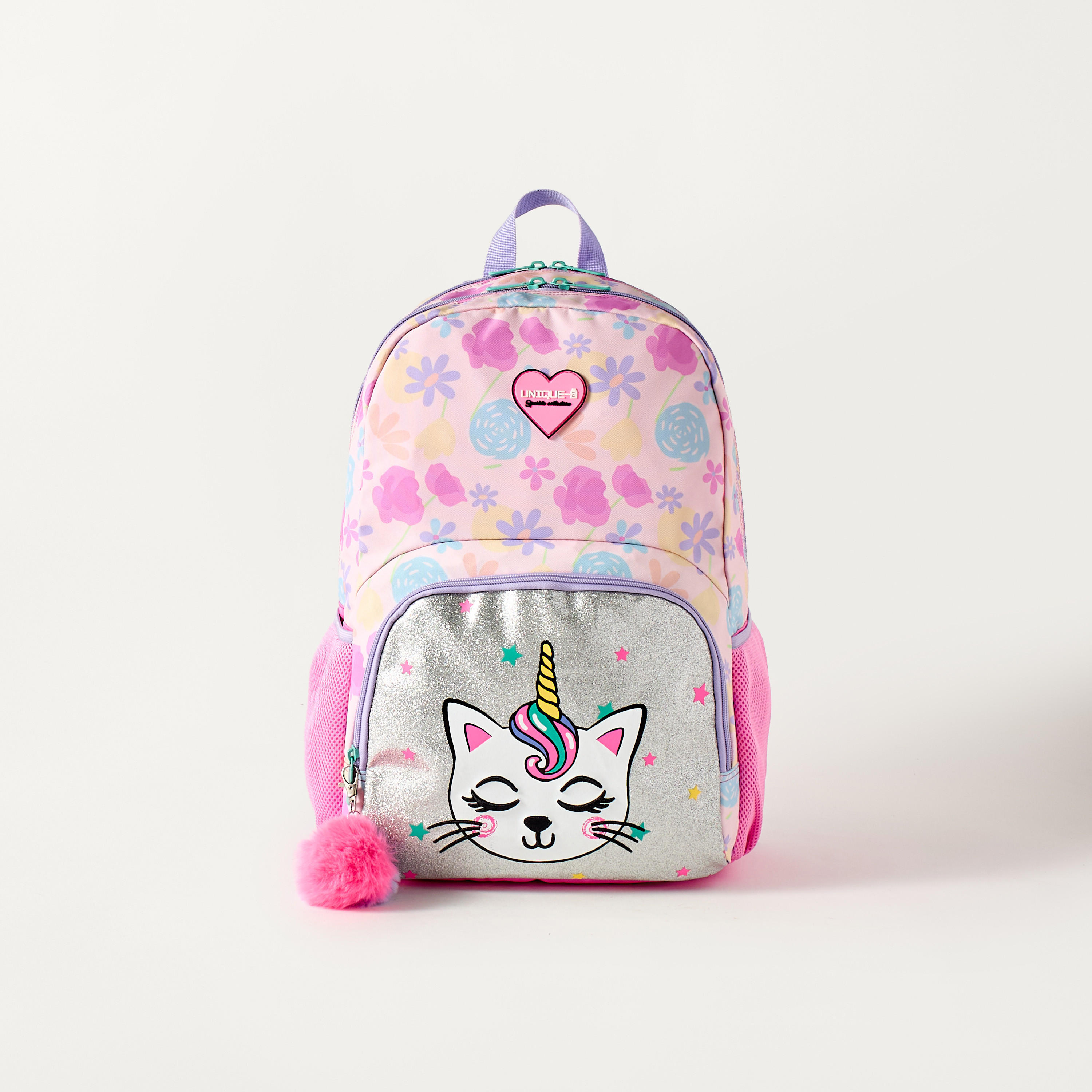 شنطة ظهر بحمالات قابلة للتعديل وطبعات قطة 15 بوصة من يونيك- 30x18.5x45 سم-school-bagsandbackpacks-backpacks-image-1