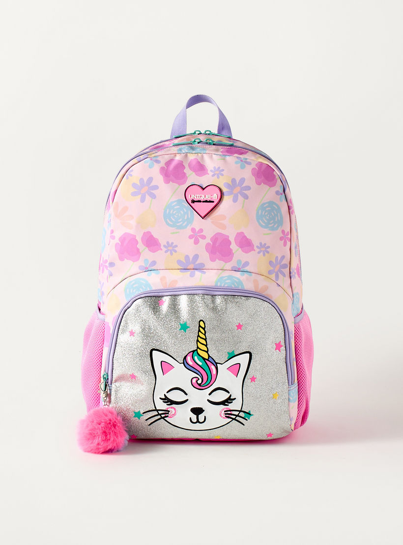Unique Cat Print 15-inch Backpack with Adjustable Strap - 30x18.5x45 cms-school-bagsandbackpacks-backpacks-image-1