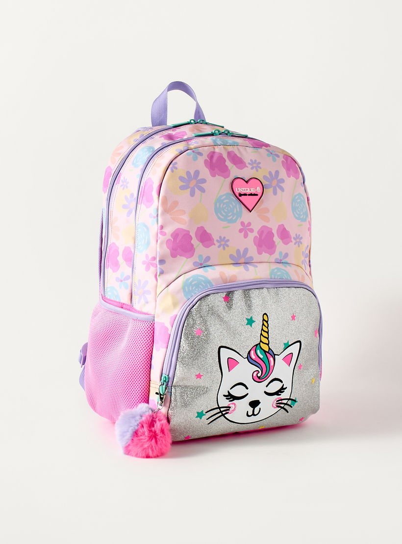 Unique Cat Print 15-inch Backpack with Adjustable Strap - 30x18.5x45 cms-school-bagsandbackpacks-backpacks-image-3