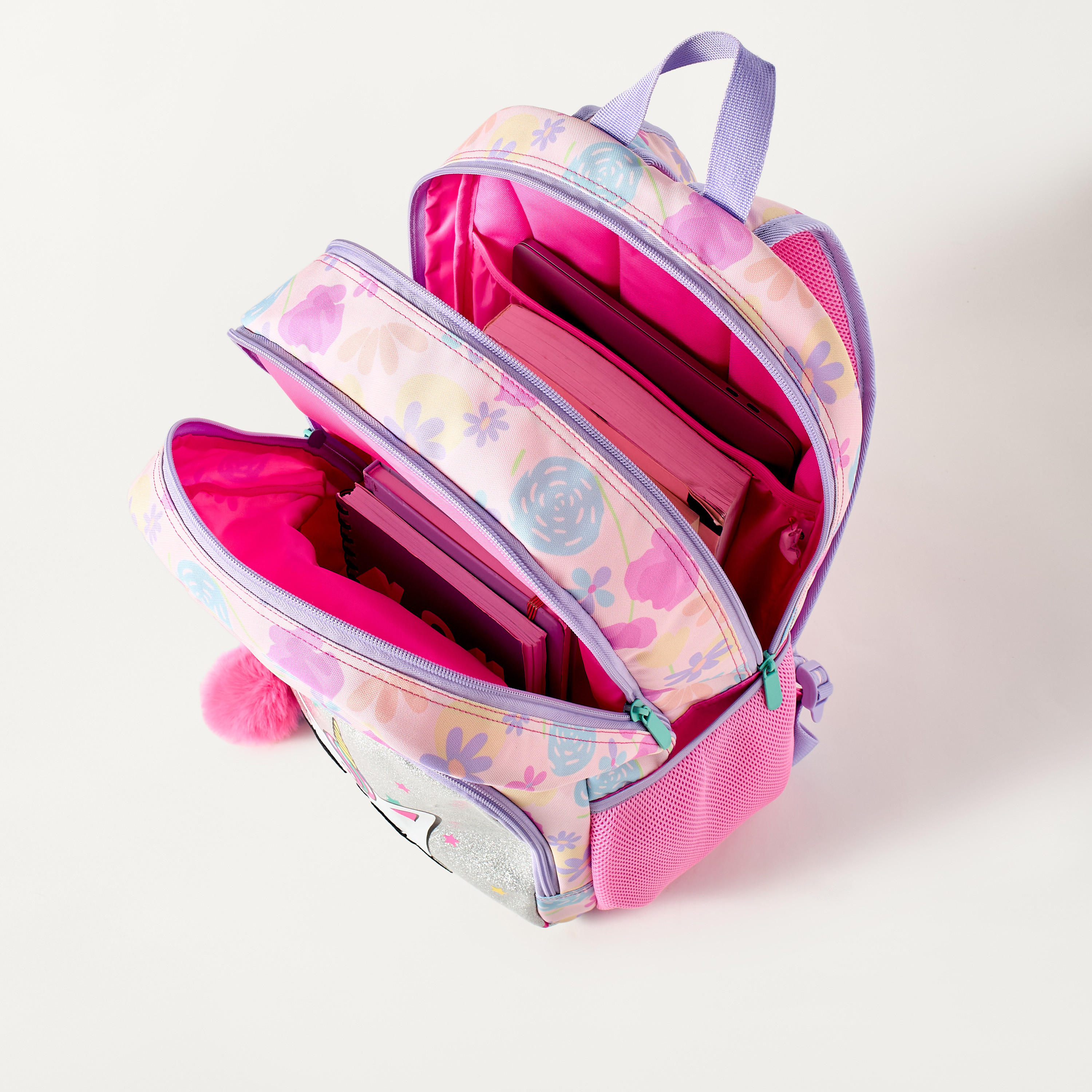شنطة ظهر بحمالات قابلة للتعديل وطبعات قطة 15 بوصة من يونيك- 30x18.5x45 سم-school-bagsandbackpacks-backpacks-image-7
