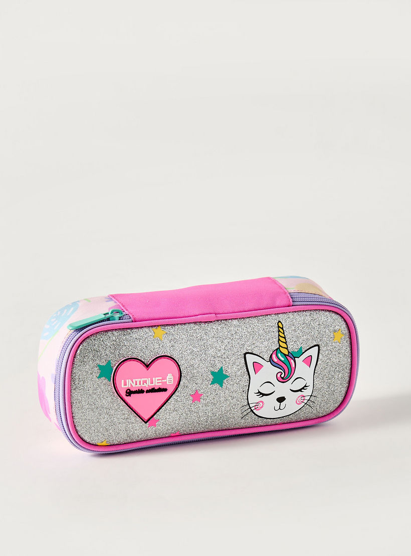 Unique Cat Print Pencil Case with Zip Closure-school-stationery-pencilcases-image-3