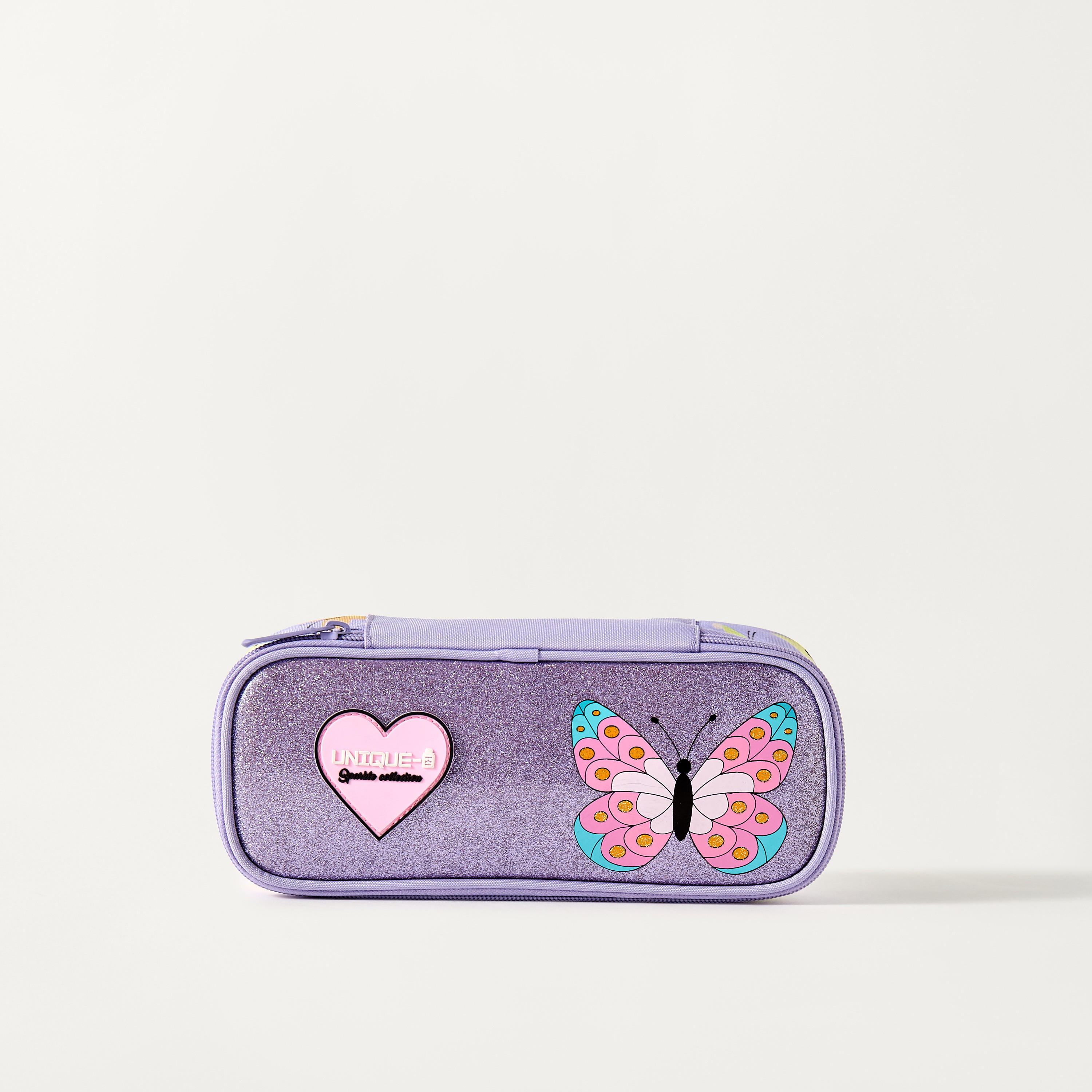 مقلمة بسحاب إغلاق وطبعات فراشة من يونيك-school-stationery-pencilcases-image-1