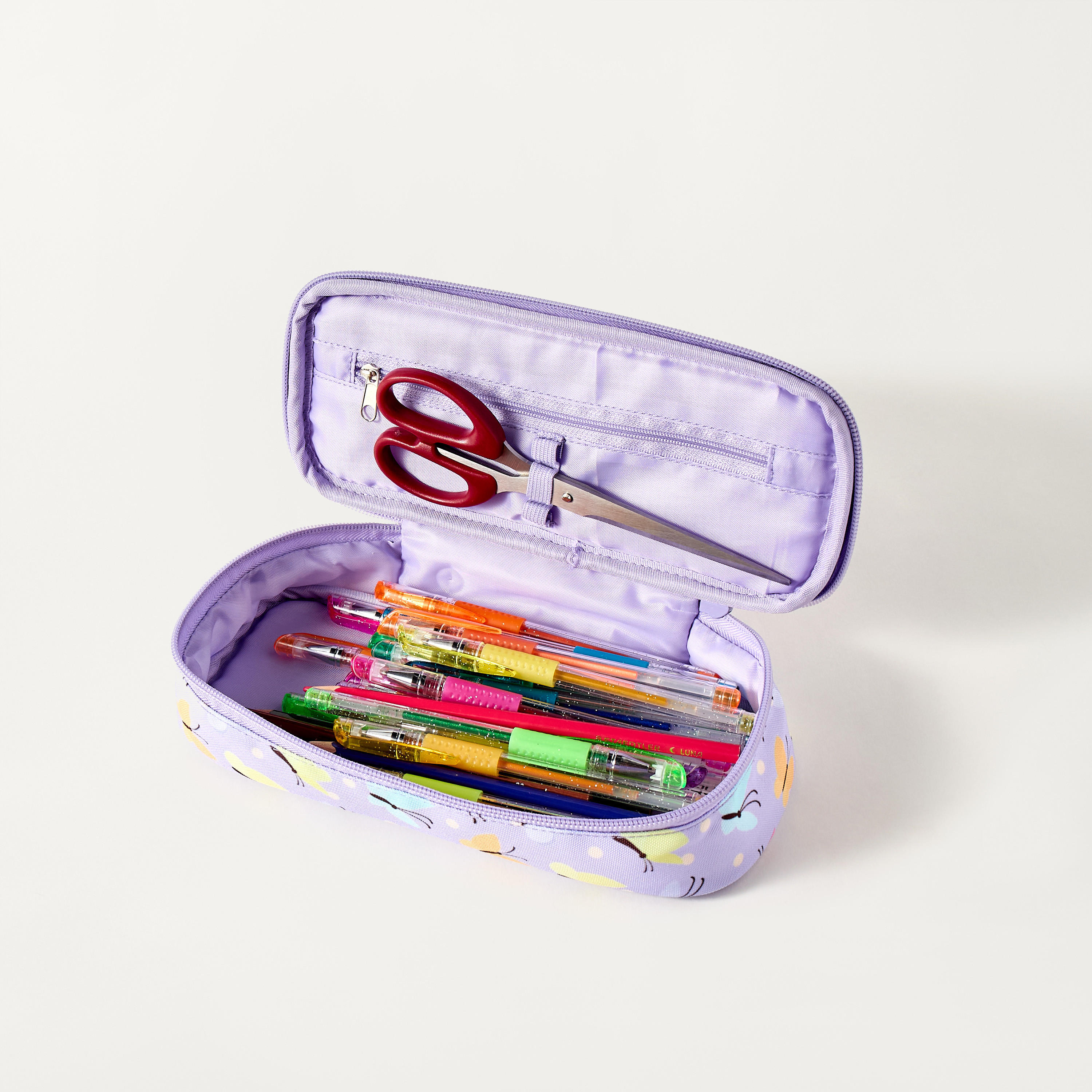 مقلمة بسحاب إغلاق وطبعات فراشة من يونيك-school-stationery-pencilcases-image-4