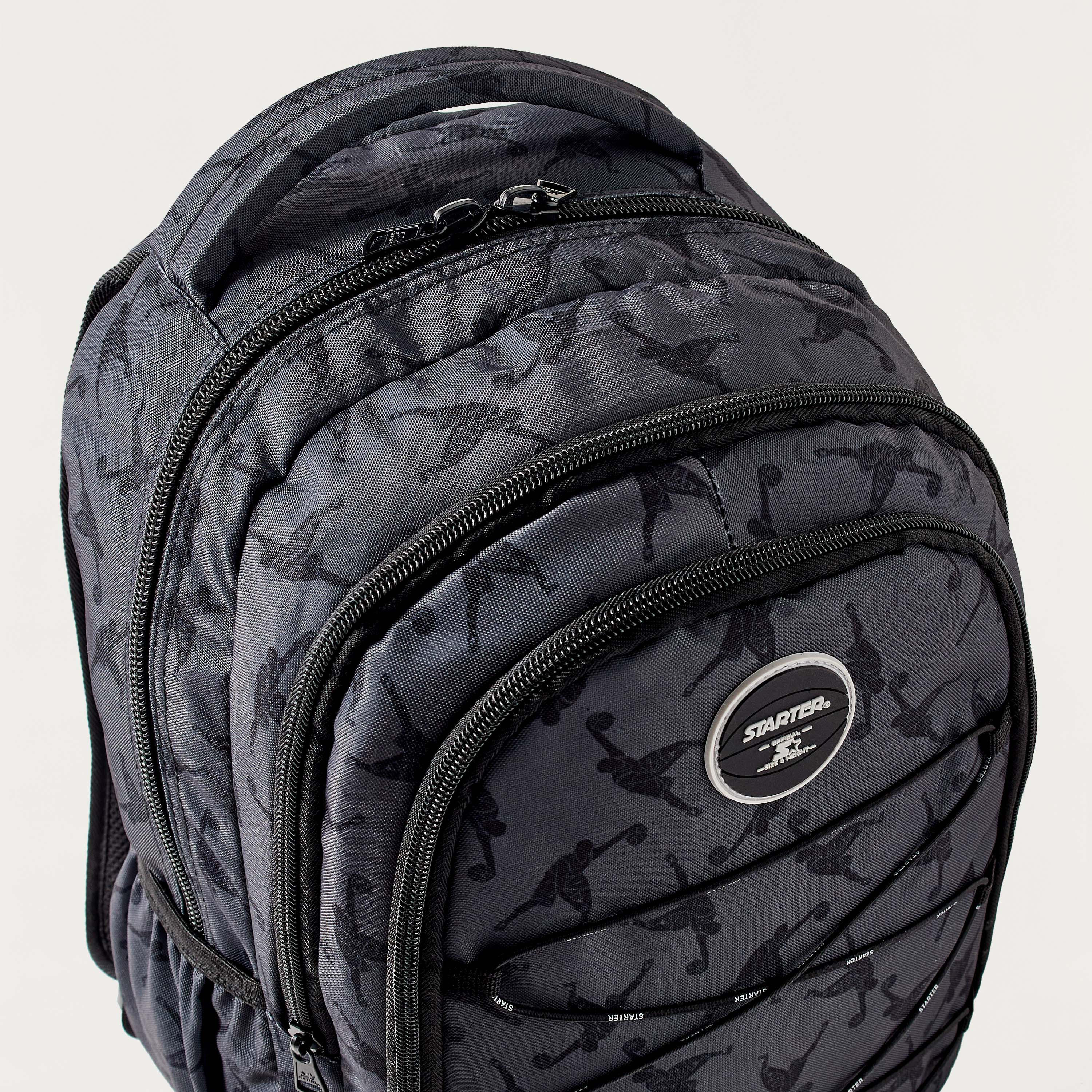 Starter All-Over Basketball Print 15-inch Backpack with Adjustable Straps - 31.5x41.5 cms-school-bagsandbackpacks-backpacks-image-3