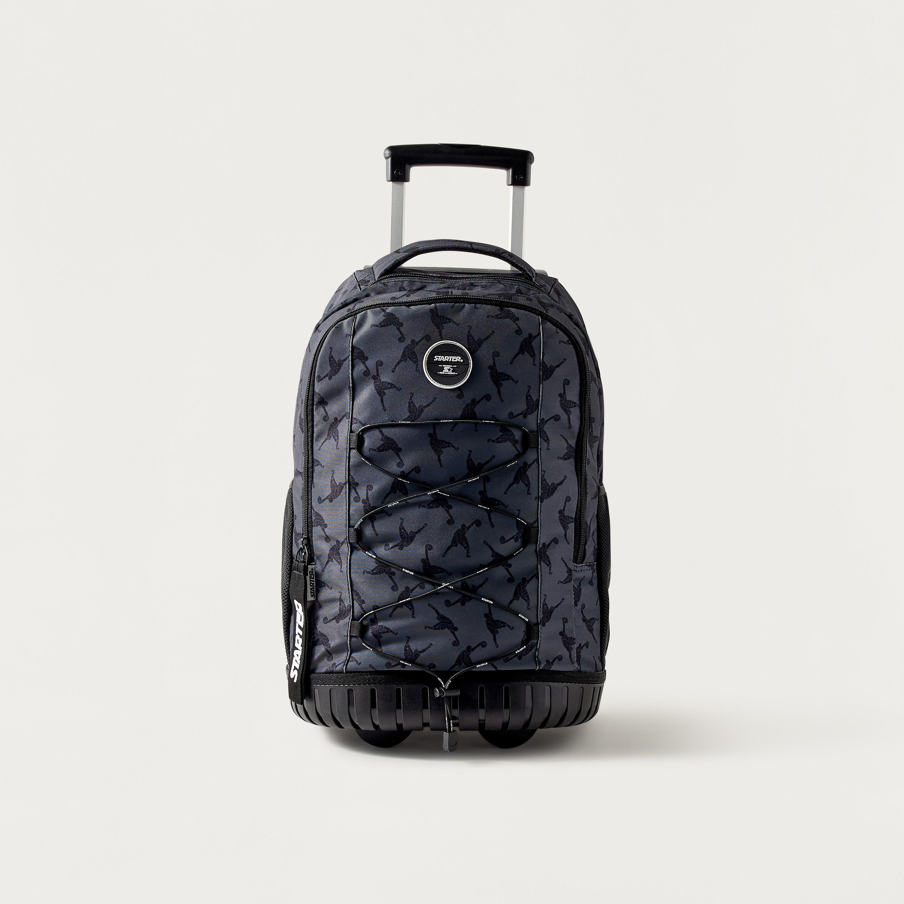 Starter All-Over Basketball Print 15-inch Trolley Backpack with Wheels - 34x48 cms-school-bagsandbackpacks-trolleybags-image-1