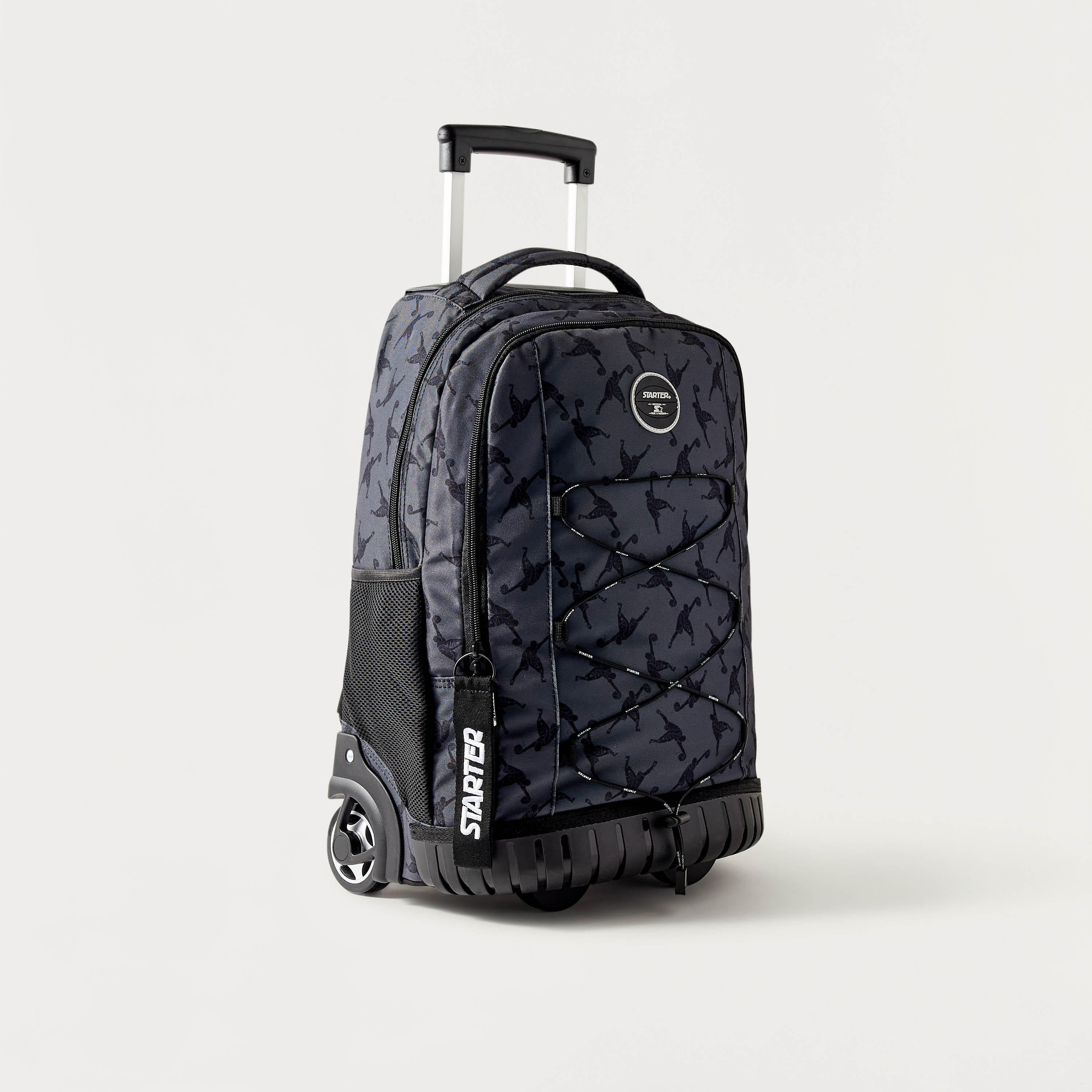 Starter All-Over Basketball Print 15-inch Trolley Backpack with Wheels - 34x48 cms-school-bagsandbackpacks-trolleybags-image-2