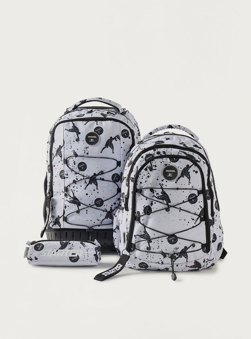 مقلمة بسحاب إغلاق وطبعات كرة سلة من ستارتر-school-stationery-pencilcases-image-7