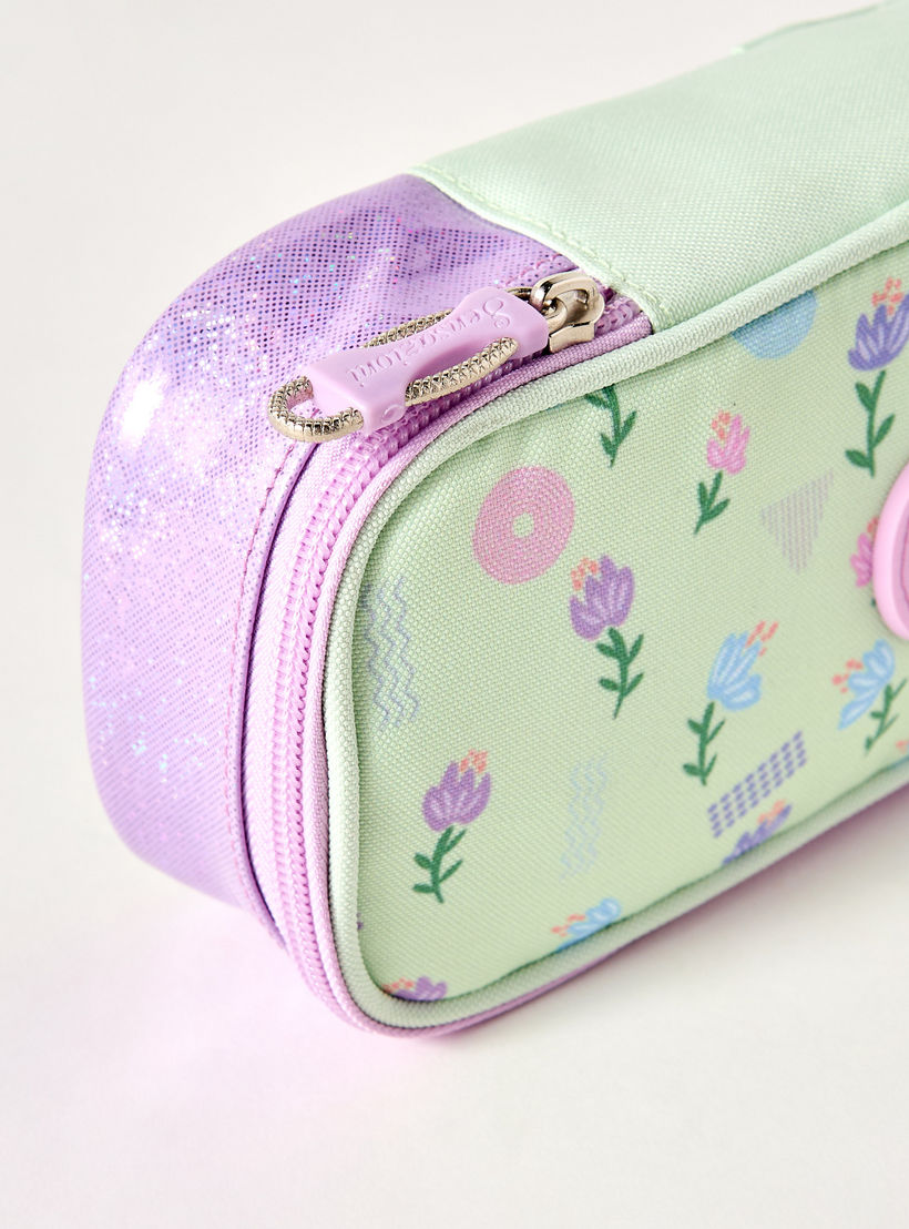Sensazioni Floral Print Pencil Pouch with Zip Closure-school-stationery-pencilcases-image-2