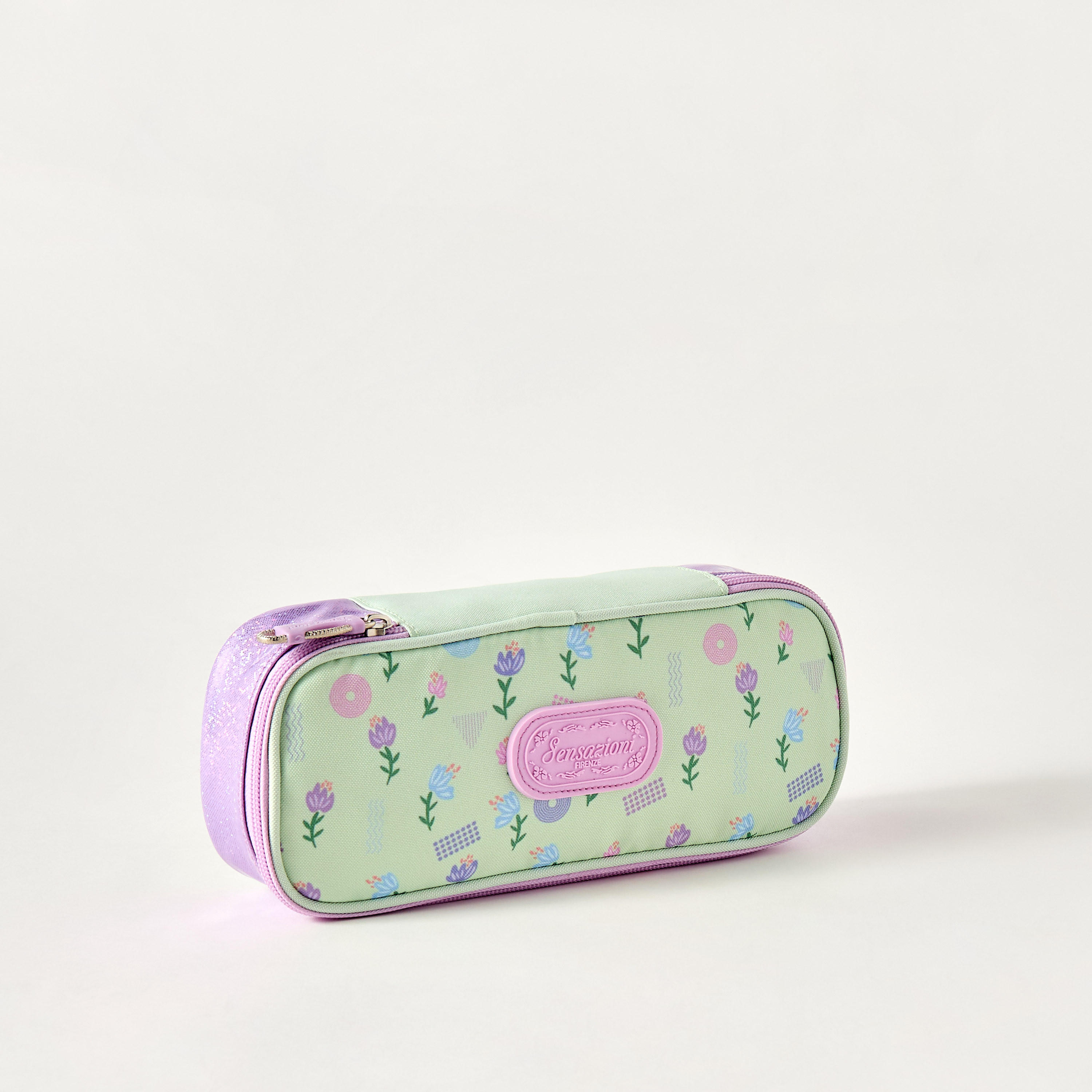 Sensazioni Floral Print Pencil Pouch with Zip Closure-school-stationery-pencilcases-image-3