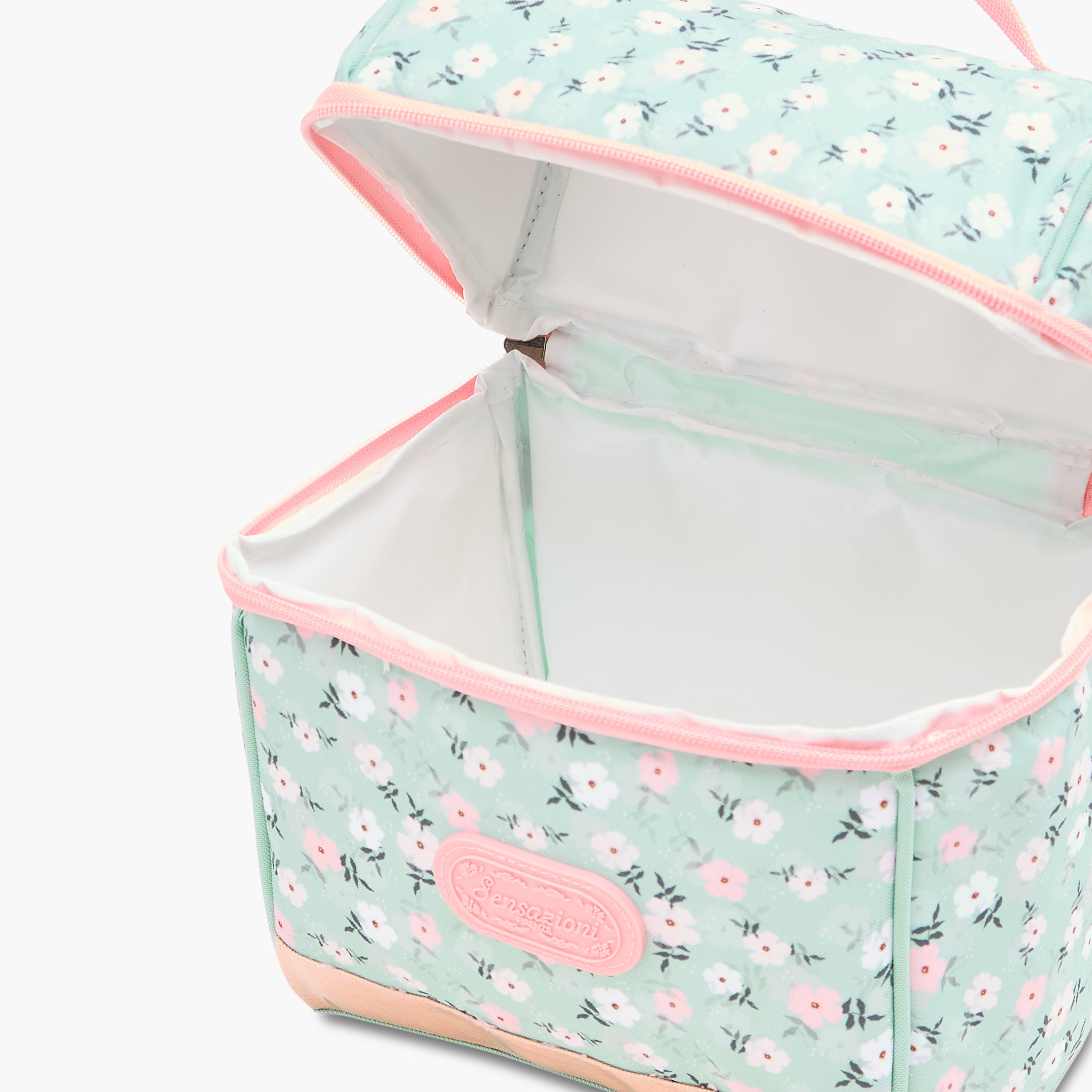 Sensazioni Floral Print Lunch Bag with Zip Closure-school-lunchessentials-lunchbags-image-4