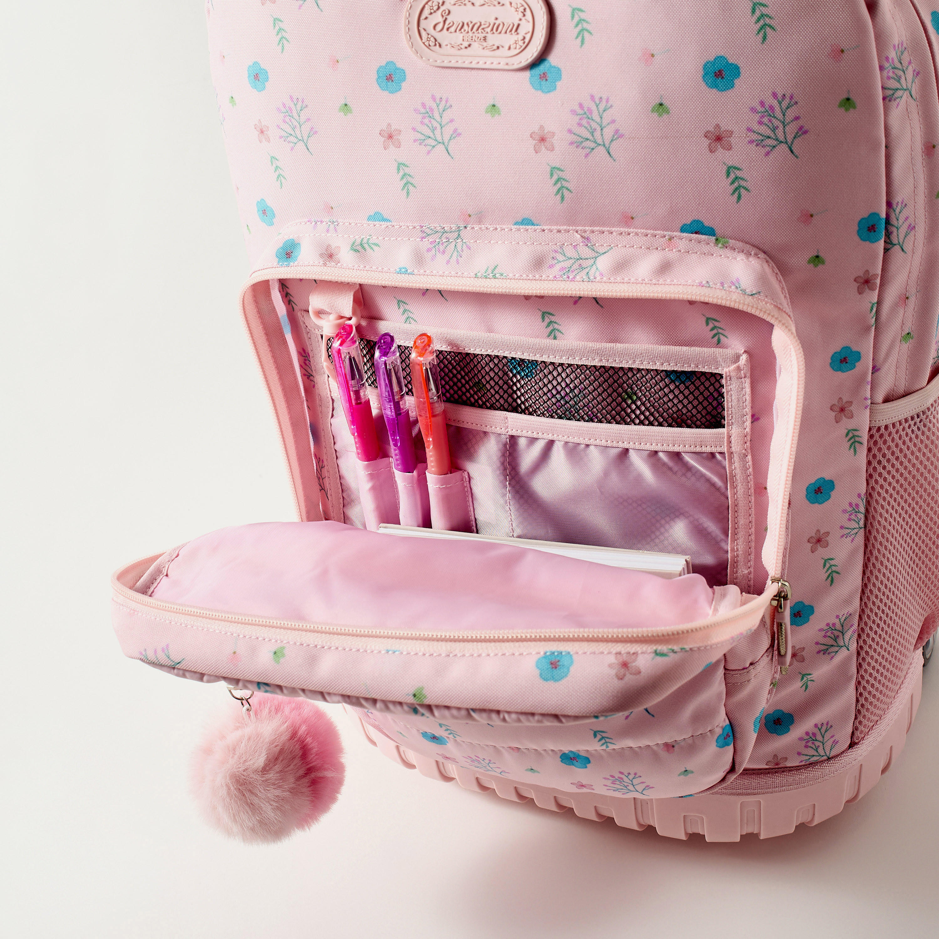 Sensazioni Floral Print 15-inch Trolley Backpack with Wheels - 32x22x47 cms-school-bagsandbackpacks-trolleybags-image-4