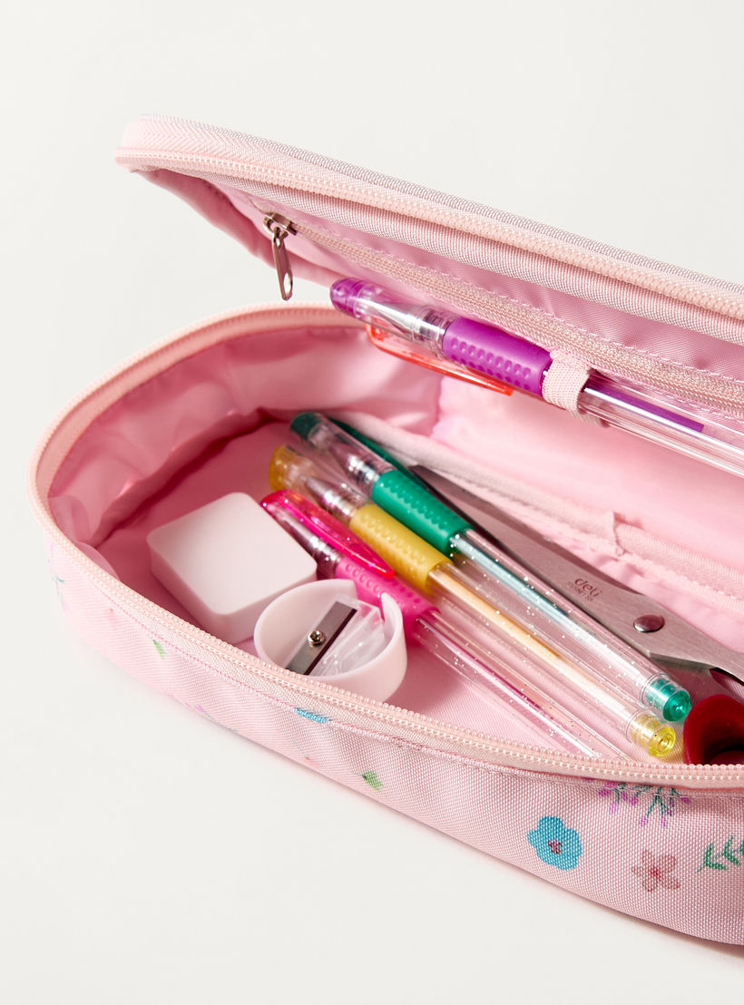 Sensazioni Floral Print Pencil Pouch with Zip Closure-school-stationery-pencilcases-image-4