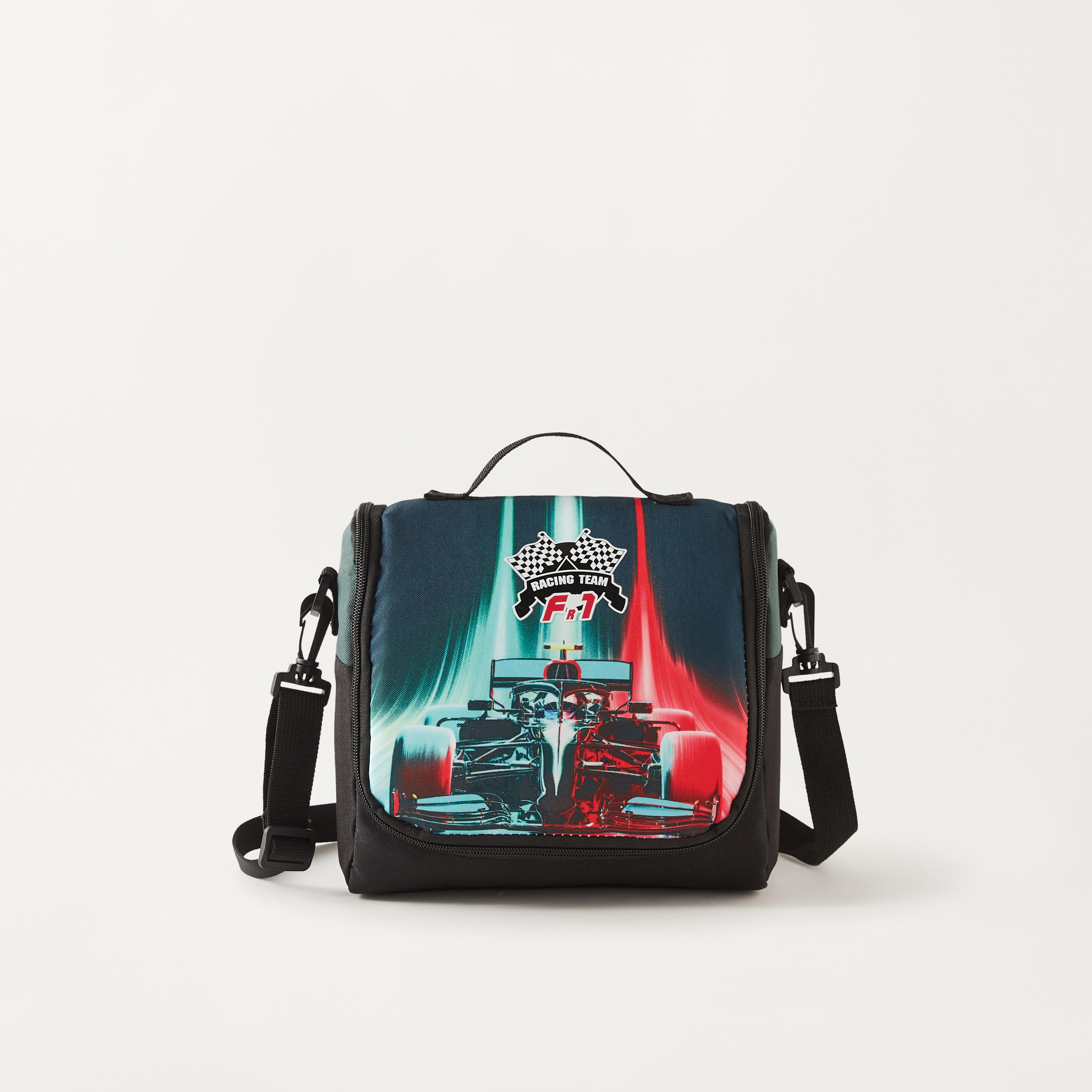 UNIQUE-1 Car Print Lunch Bag with Adjustable Strap and Zip Closure-school-lunchessentials-lunchbags-image-1