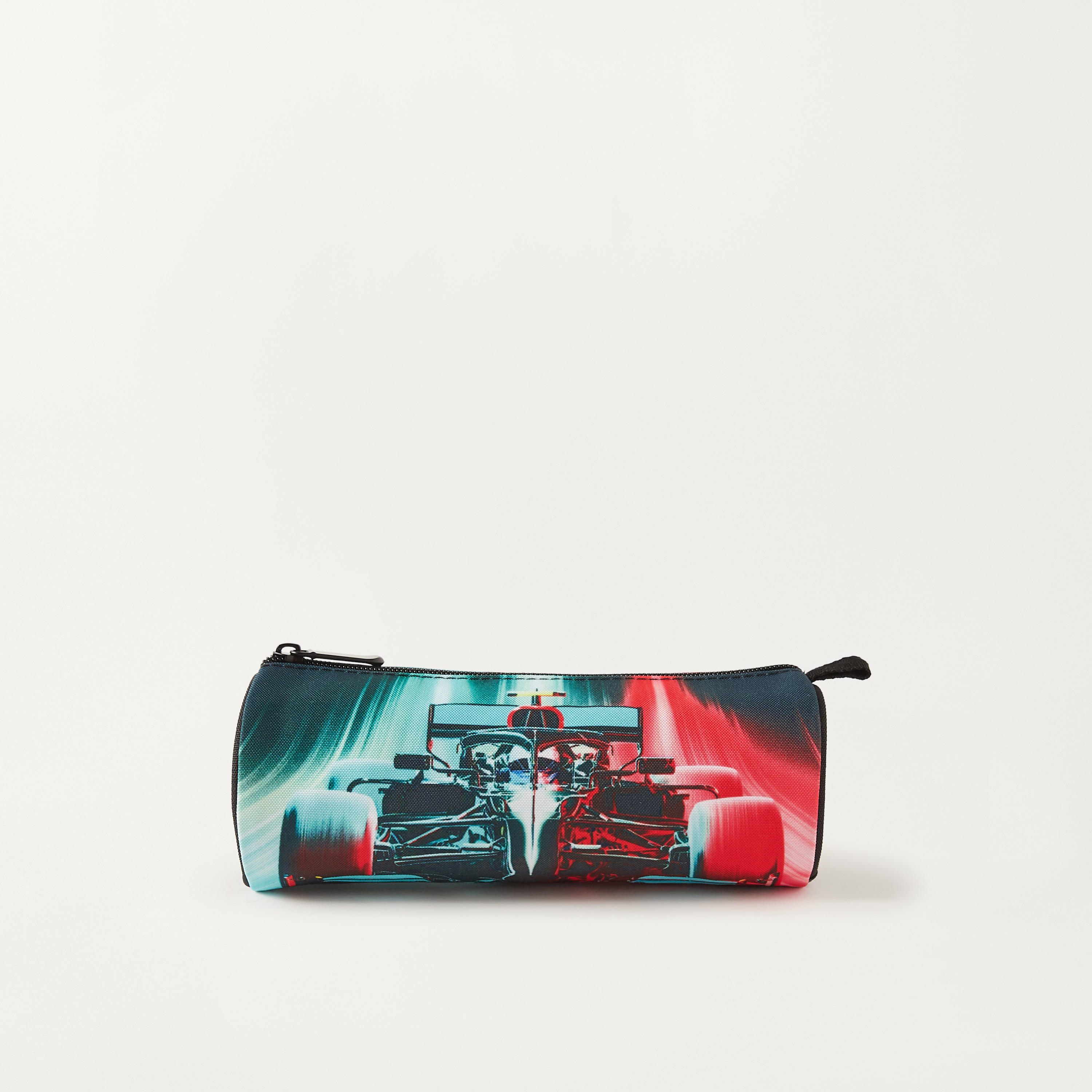 UNIQUE-1 Car Print Pencil Pouch with Zip Closure-school-stationery-pencilcases-image-1