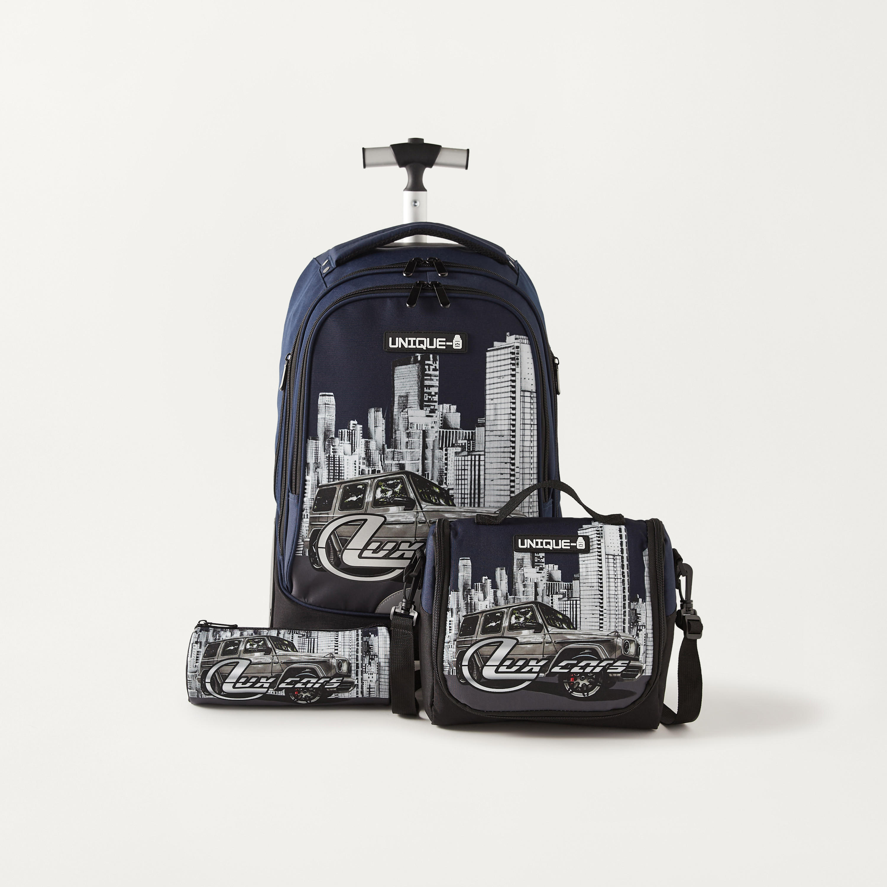 UNIQUE-1 Car Print Lunch Bag with Adjustable Strap and Zip Closure-school-lunchessentials-lunchbags-image-7