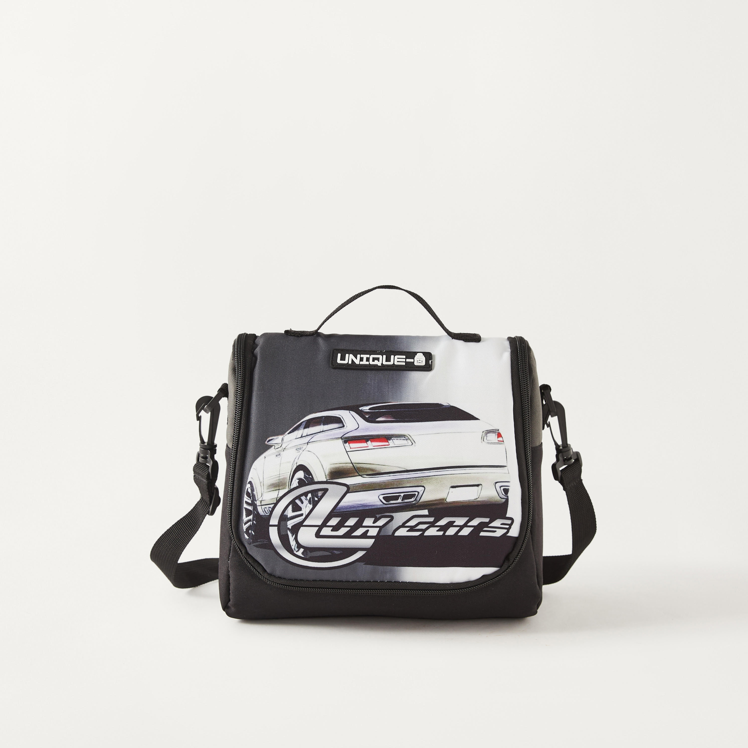 شنطة غداء بحمالات قابلة للتعديل وسحاب إغلاق بطبعات من يونيك - 1-school-lunchessentials-lunchbags-image-1