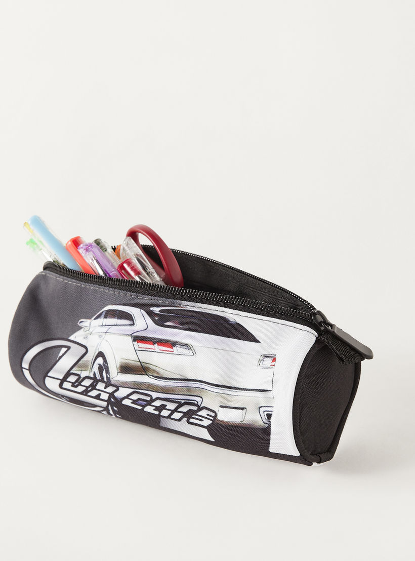 UNIQUE-1 Car Print Pencil Pouch with Zip Closure-school-stationery-pencilcases-image-5